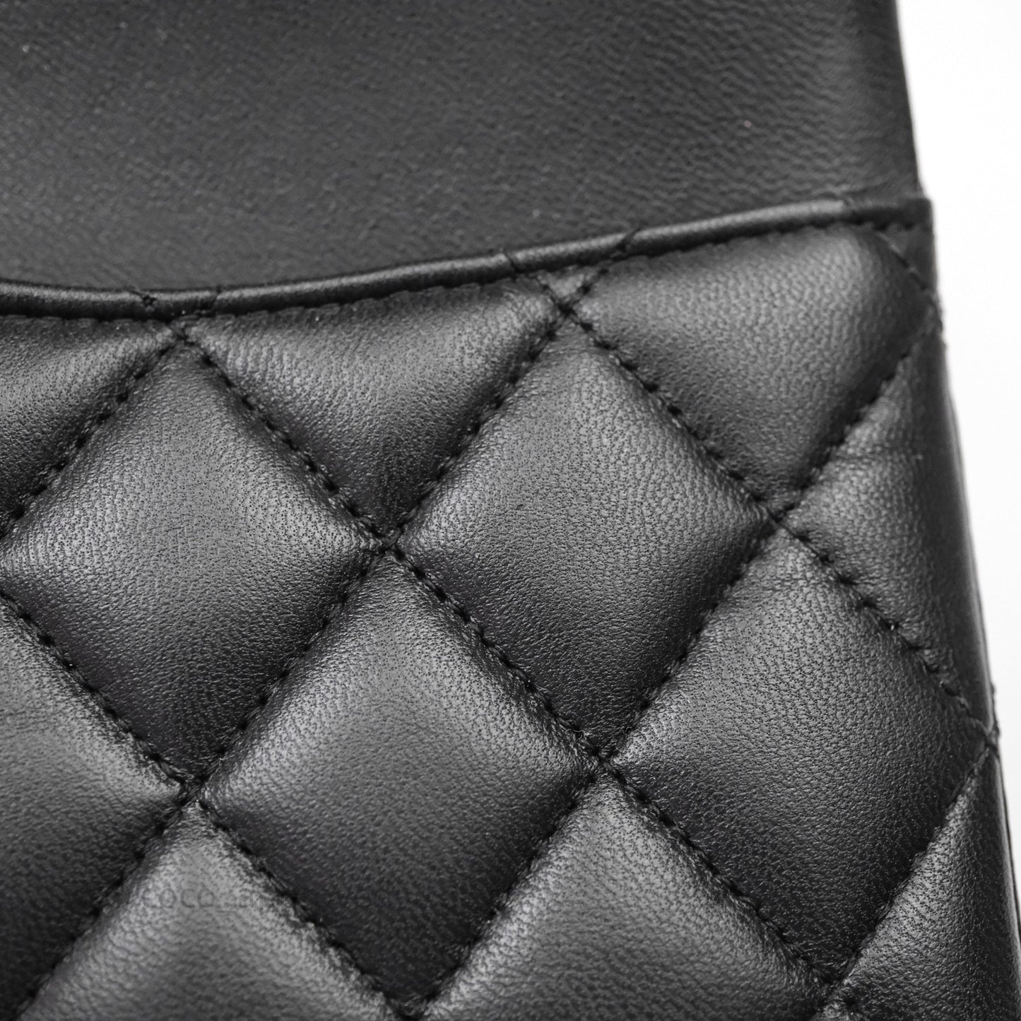 Chanel Classic M/L Medium Flap Quilted Black Lambskin Gold Hardware