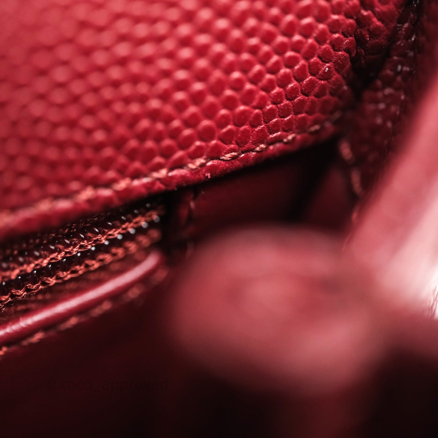 Chanel Small Coco Handle Quilted Red Burgundy Caviar Gold Hardware