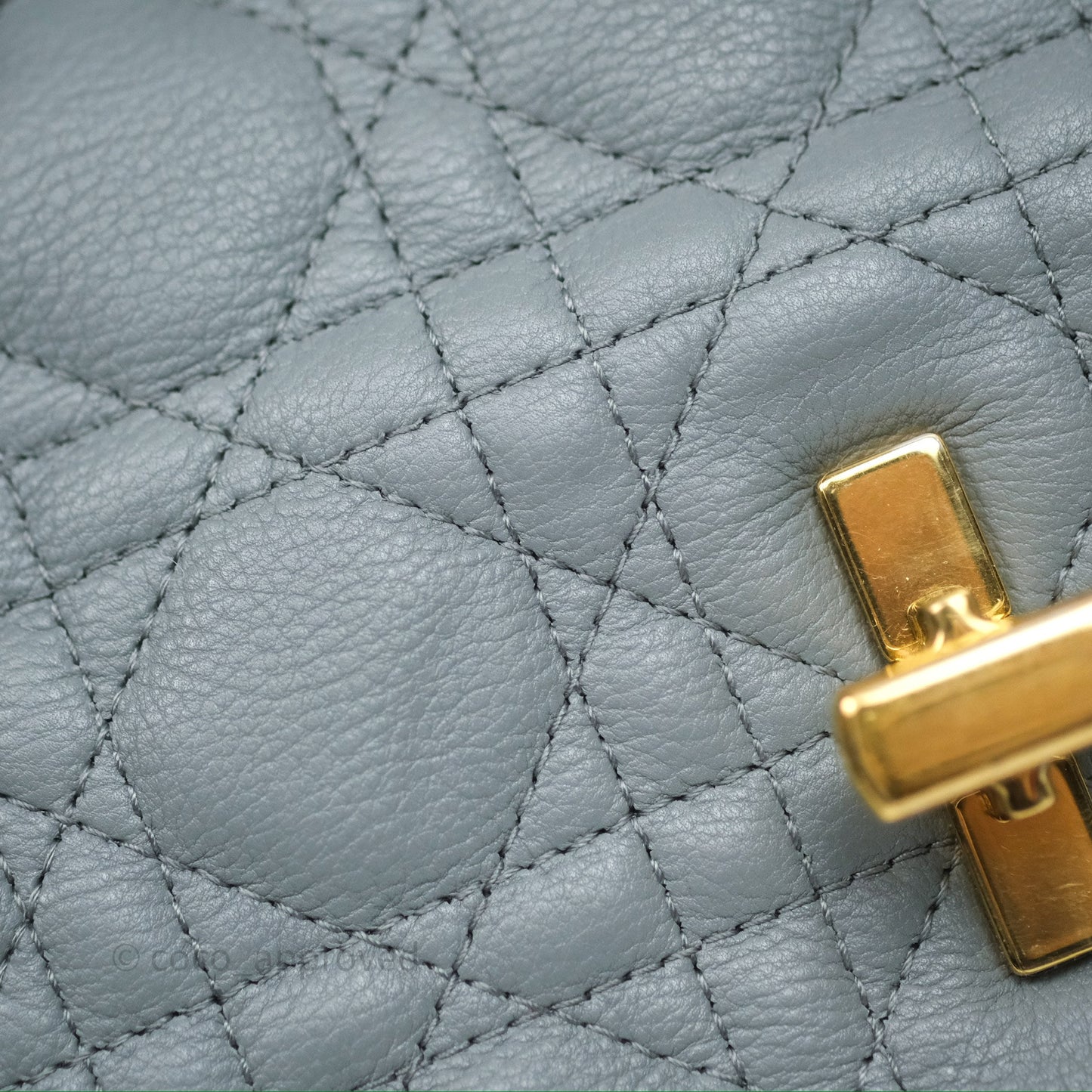 Dior Small Caro Bag Grey Supple Cannage Calfskin