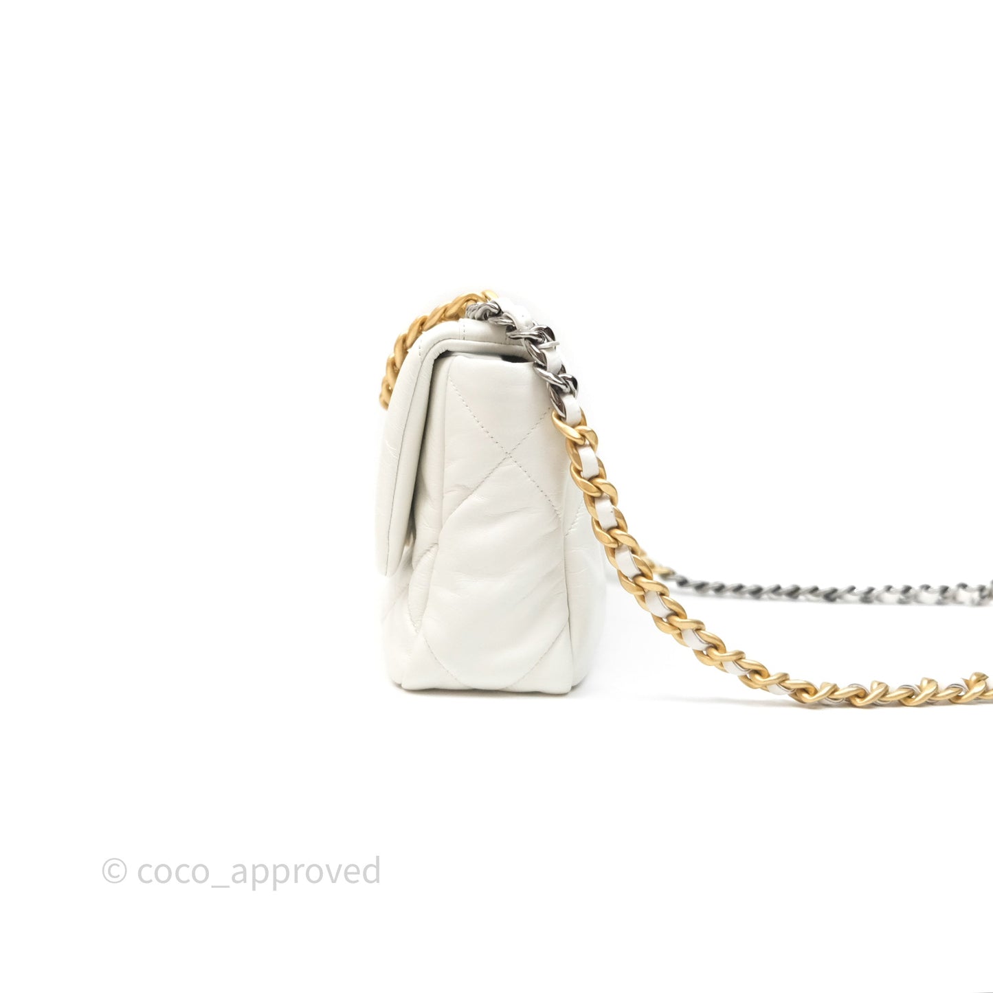 Chanel 19 Small White Mixed Hardware