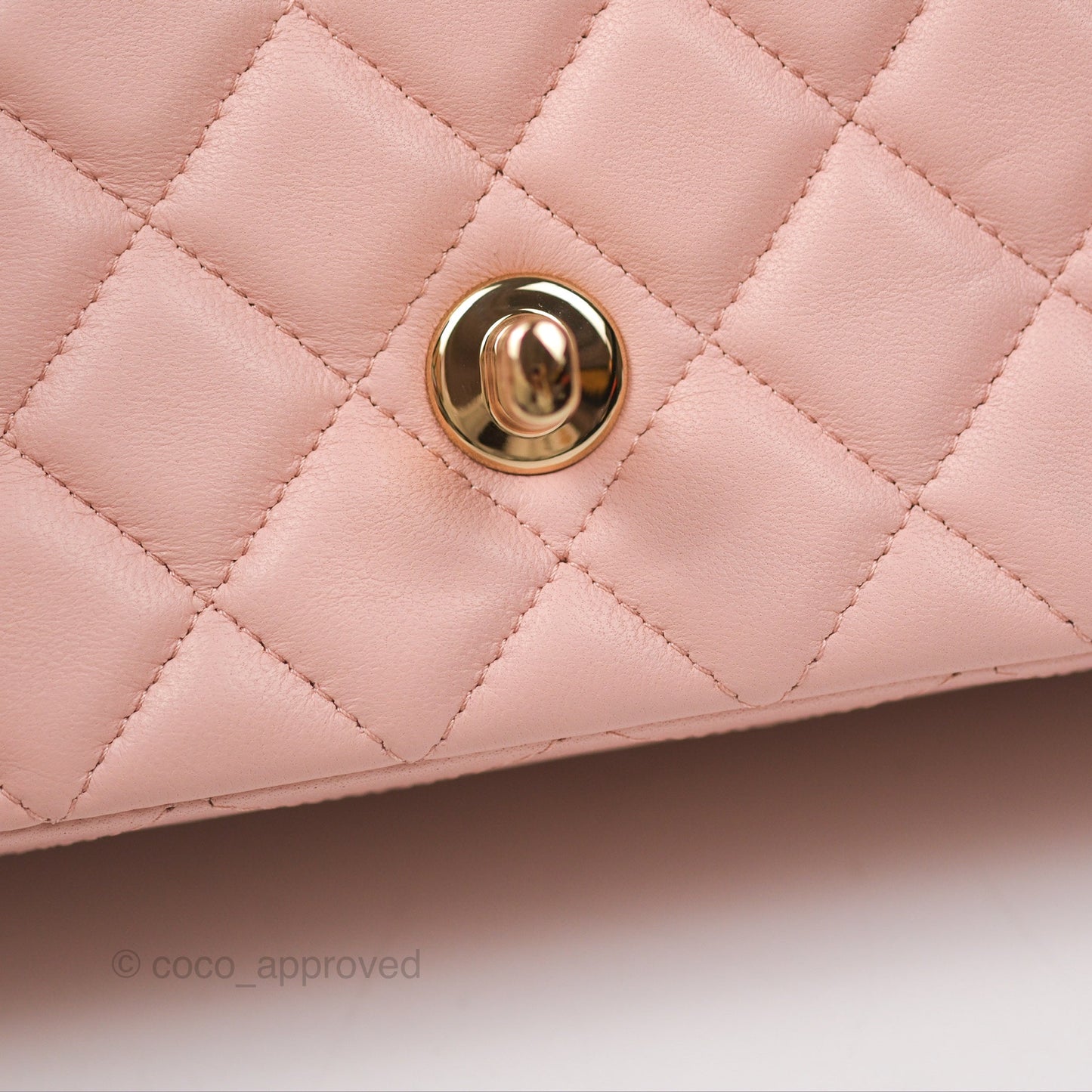 Chanel Quilted Mini Rectangular Flap Baby Pink Lambskin Gold Hardware