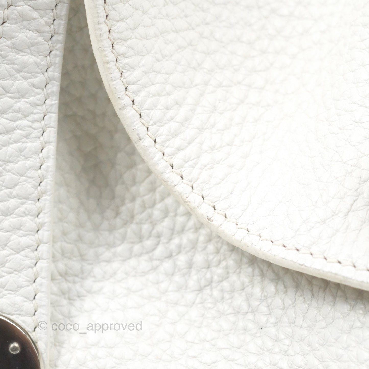 Hermès Lindy 30 White Clemence Palladium Hardware