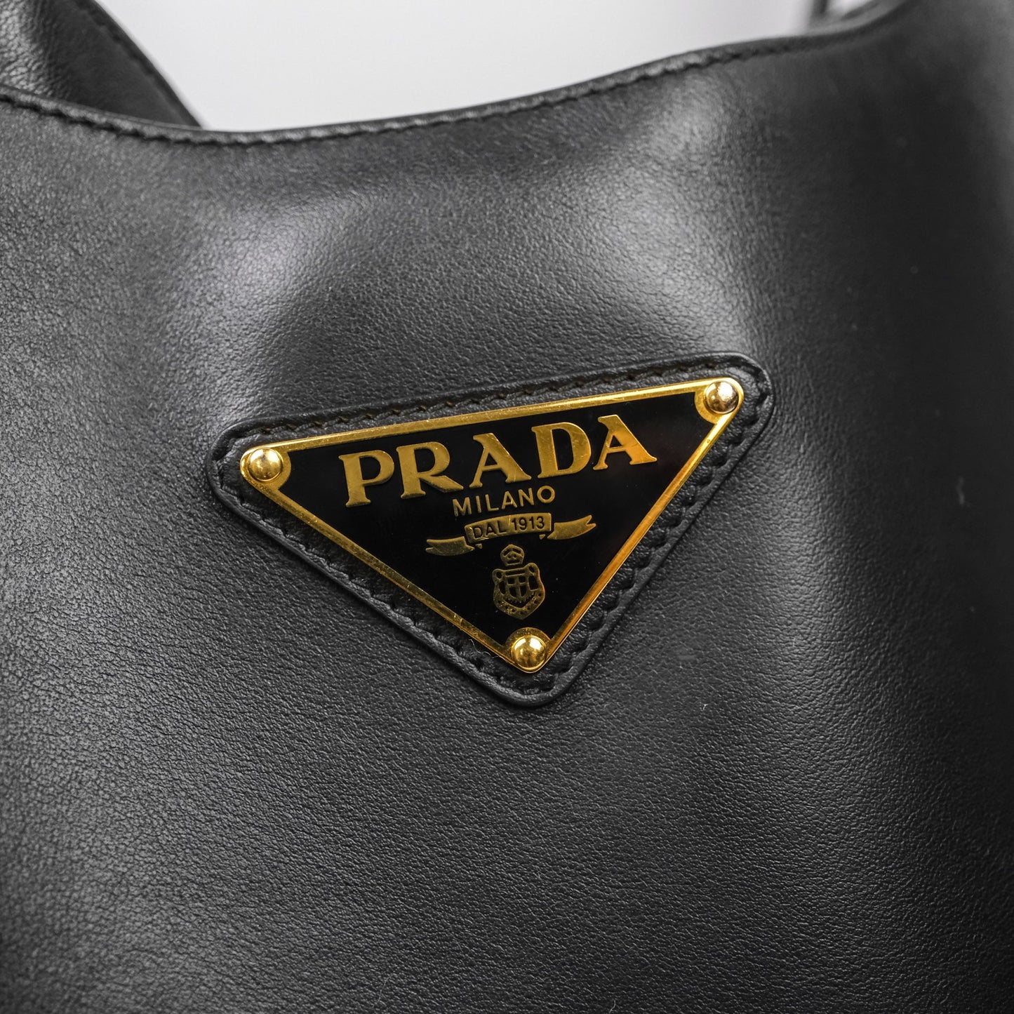 Prada Hobo Black Leather Shoulder Bag