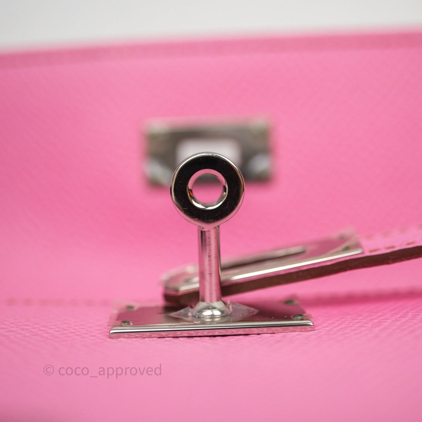 Hermès Kelly Wallet Bubblegum Epsom Palladium Hardware