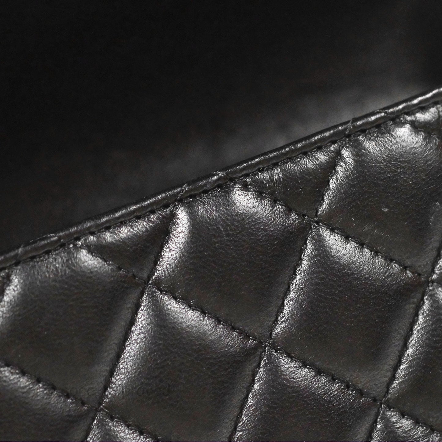 Chanel Mini Square Black Lambskin Dark Silver Hardware