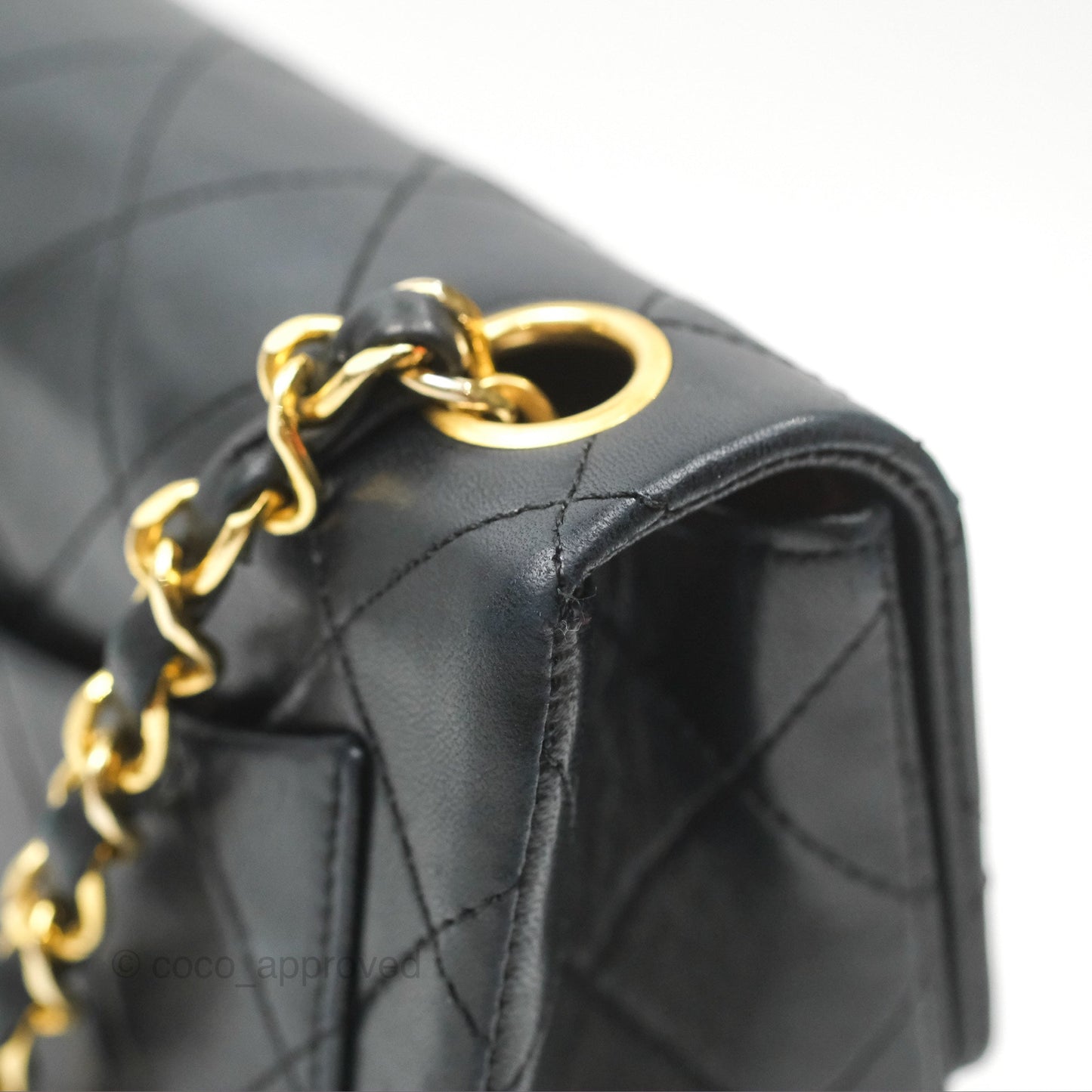 Chanel Vintage Mini Square Black Lambskin 24K Gold Hardware