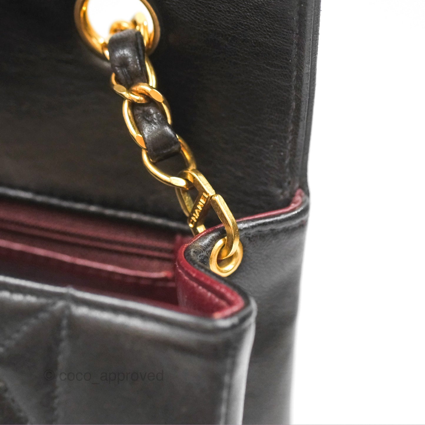 Chanel Vintage Quilted Medium Classic Diana Flap Bag Black Lambskin 24K Gold Hardware