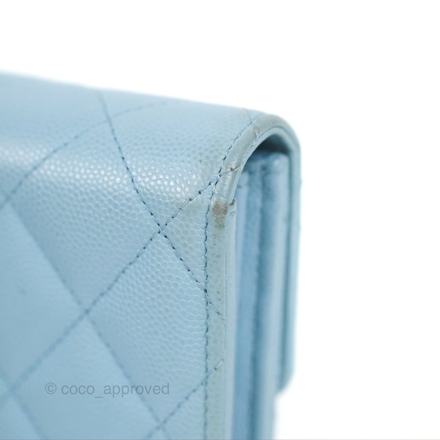 Chanel Long Flap Wallet Blue Caviar Gold Hardware