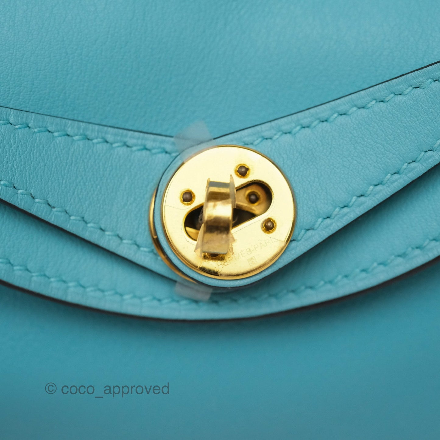 Hermès Mini Lindy 20 Bleu Atoll 3P Swift Gold Hardware