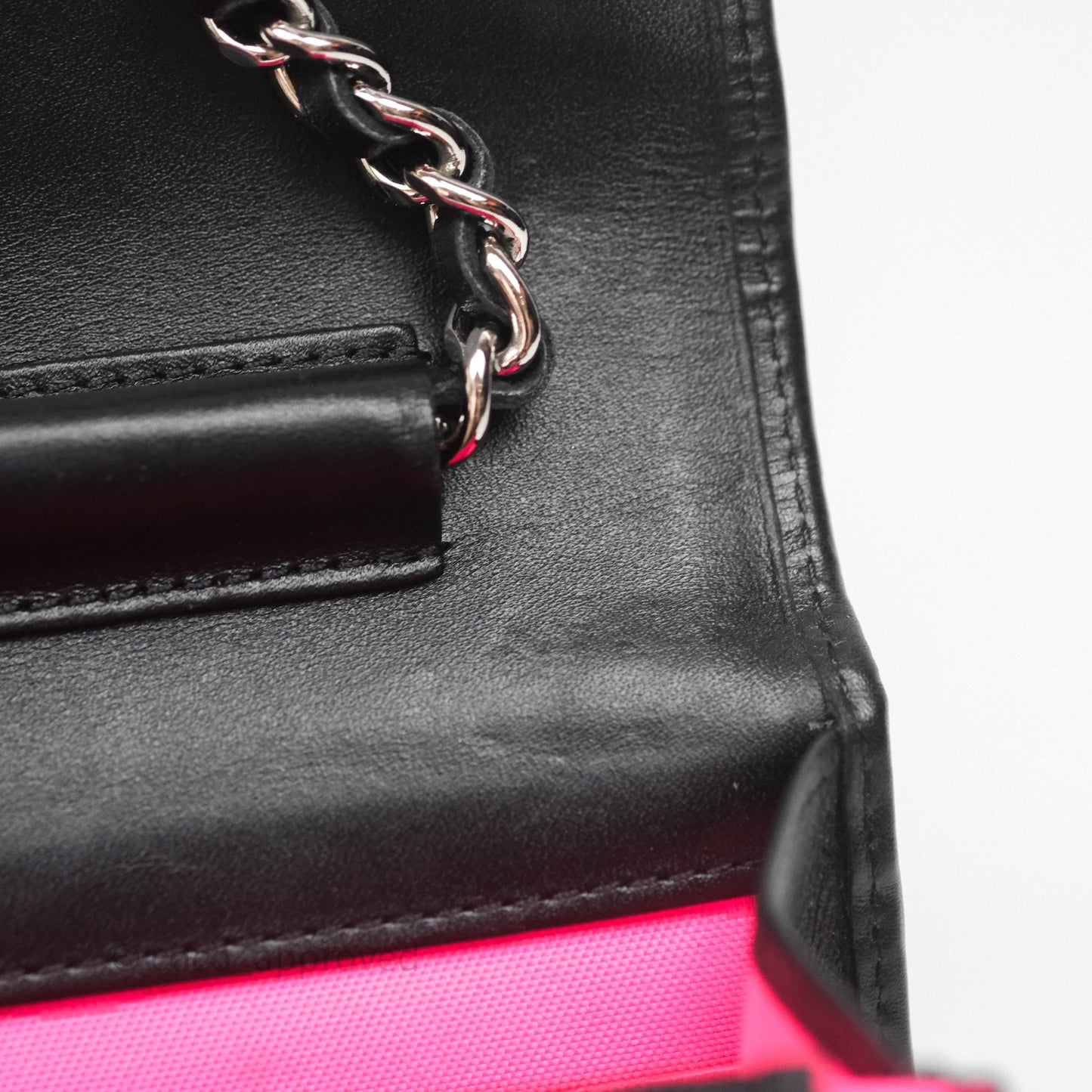 Chanel Quilted Cambon Wallet on Chain WOC Black Calfskin Silver Hardware