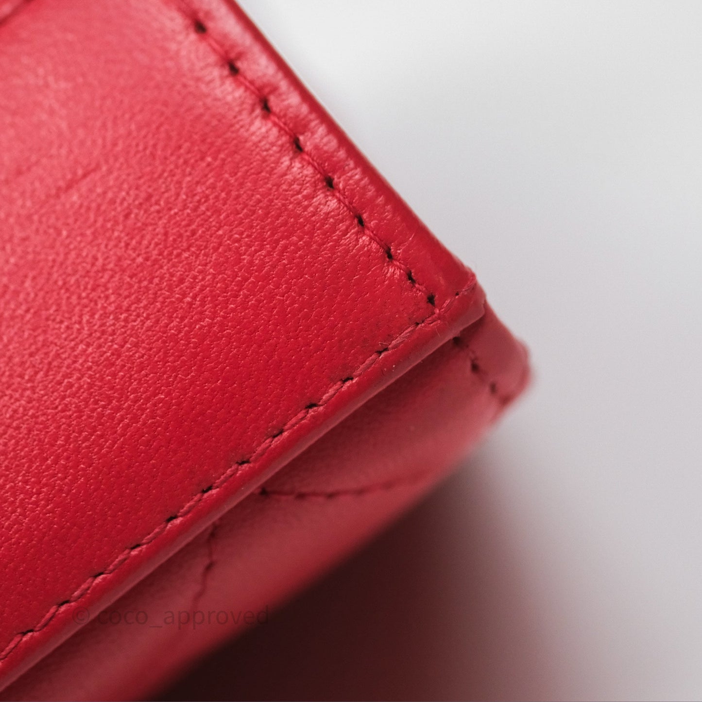 Chanel Mini Quilted Trendy CC Clutch With Chain Red Lambskin Gold Hardware