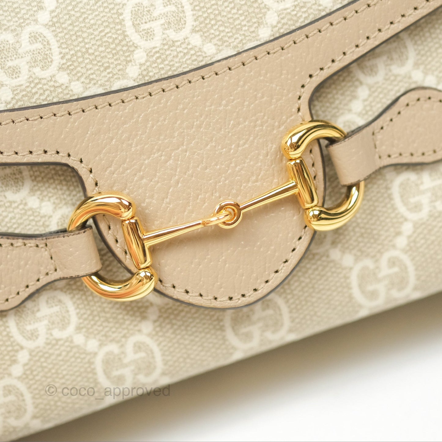 Gucci Horsebit 1955 Mini Bag Beige/White GG Supreme Canvas