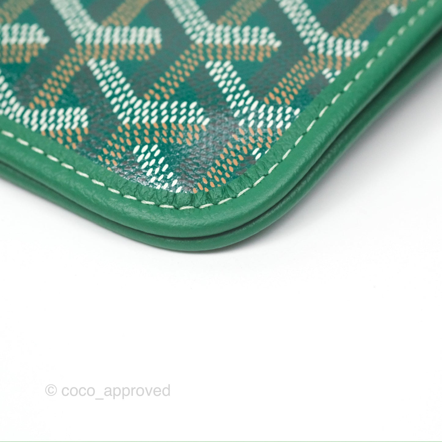 Goyard Plumet Pocket Wallet Green Goyardine Canvas