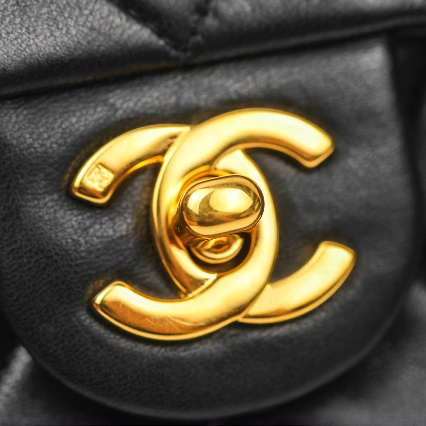 Chanel Vintage Mini Square Black Lambskin 24K Gold Hardware