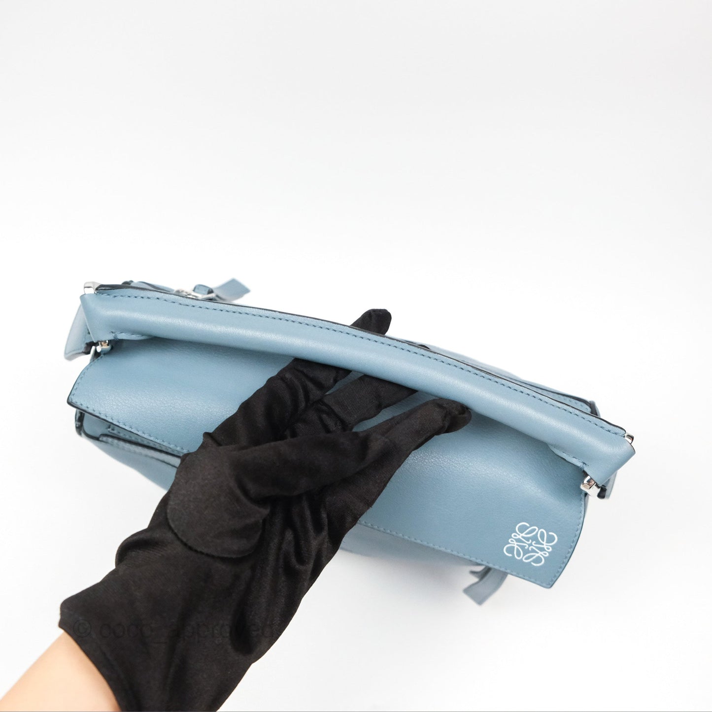 Loewe Small Puzzle Bag Stone Blue Calfskin