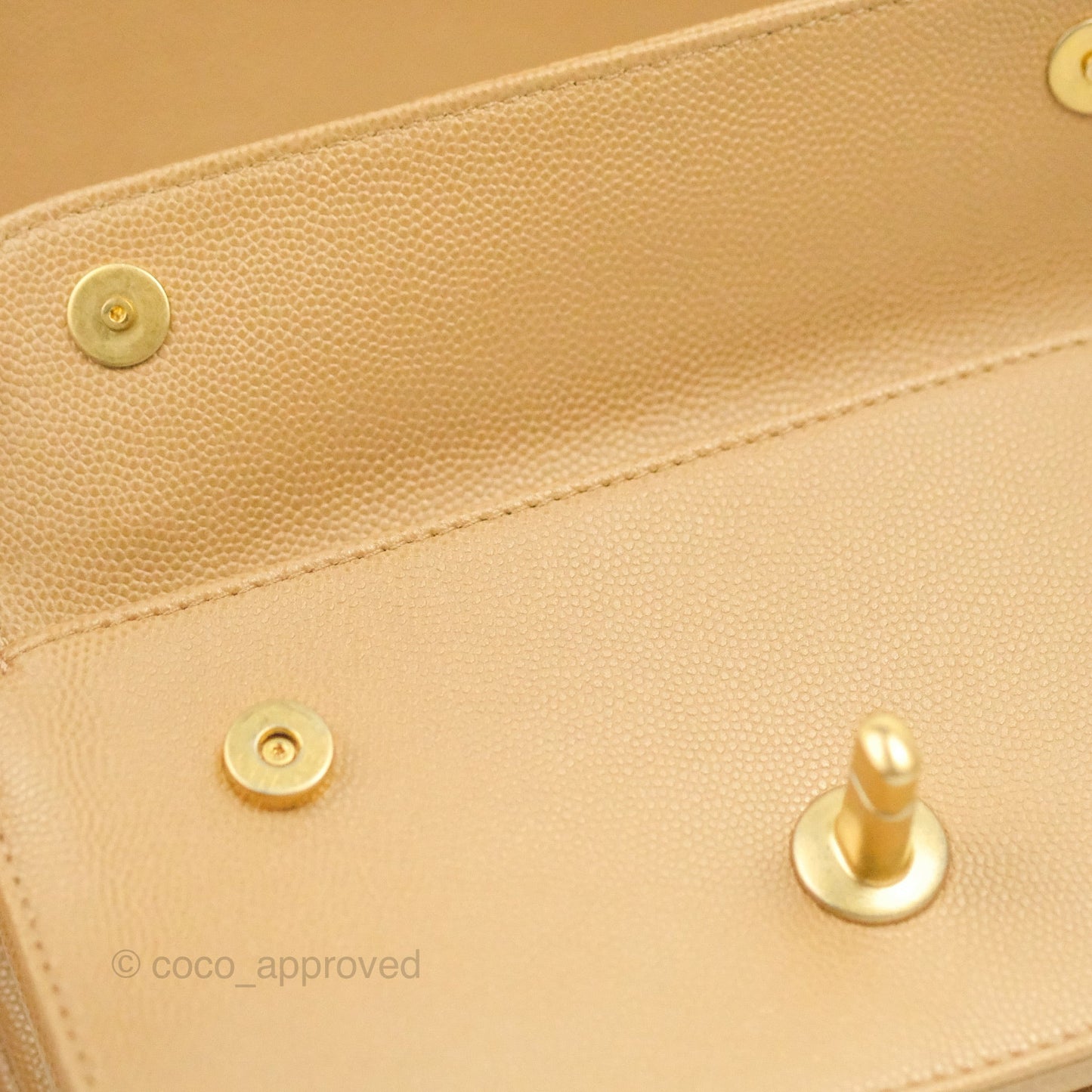 Chanel Mini Messenger Bag Beige Caviar Gold Hardware 21K