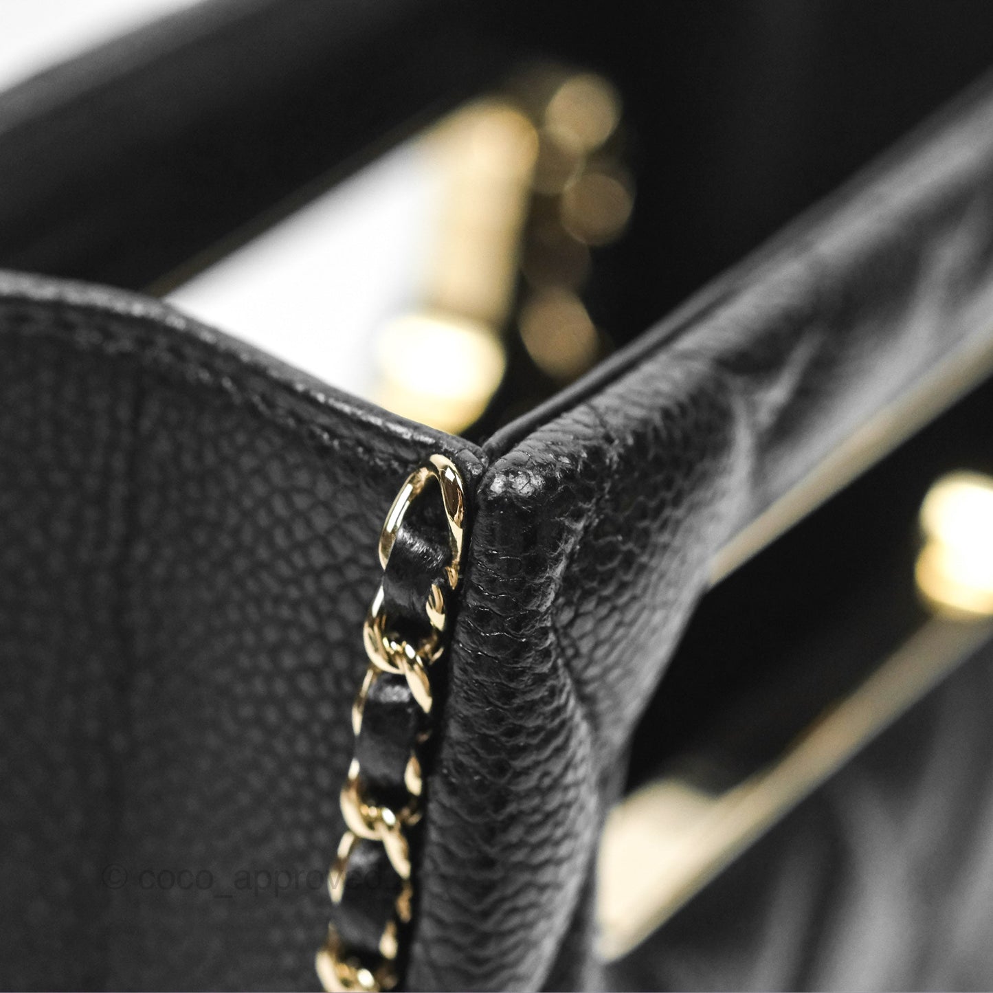 Chanel Evening Bag Caviar Black Gold Hardware 22S