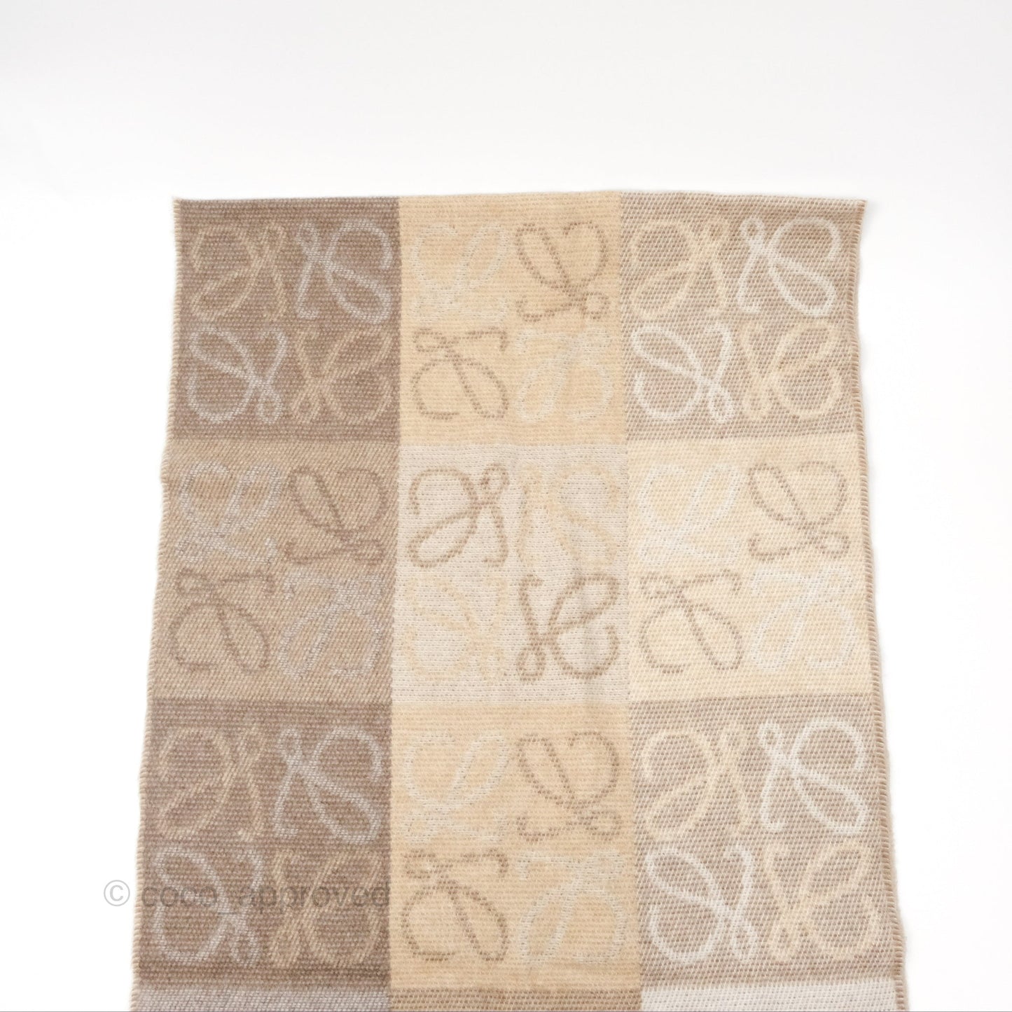 Loewe Anagram Wool Cashmere Scarf Beige