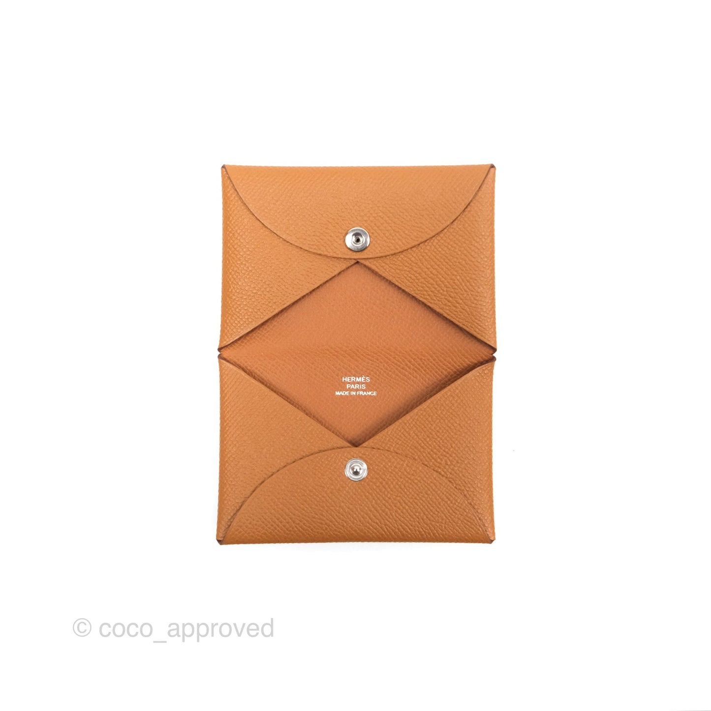 Hermès Calvi Card Holder 37 Gold Epsom Palladium Hardware