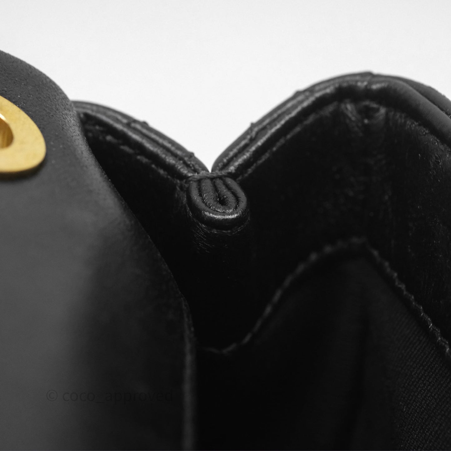 Chanel Flap Bag Black Lambskin Aged Gold Hardware 24P