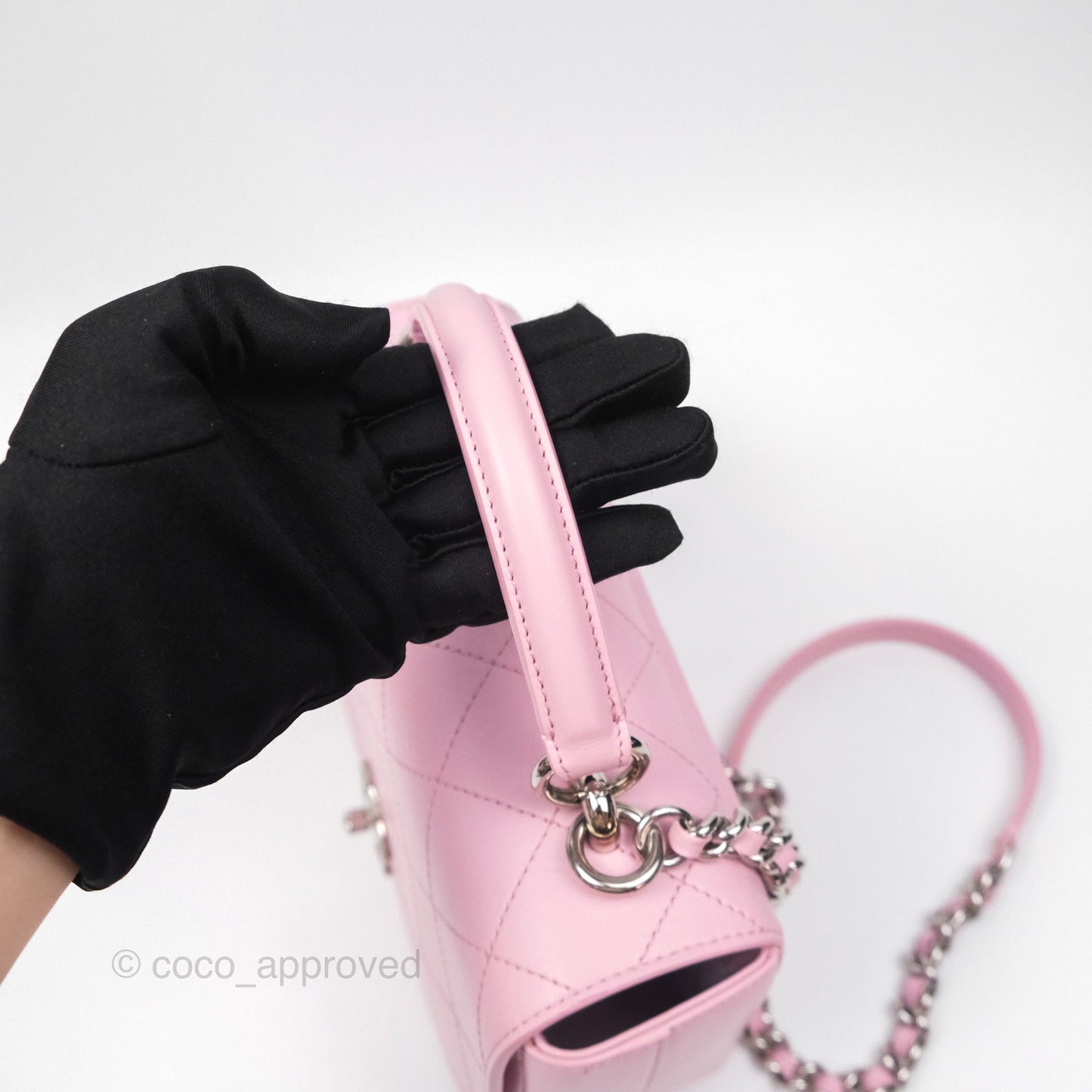 Chanel Stitched Ring My Bag Flap Crossbody Pink Calfskin Silver Hardware