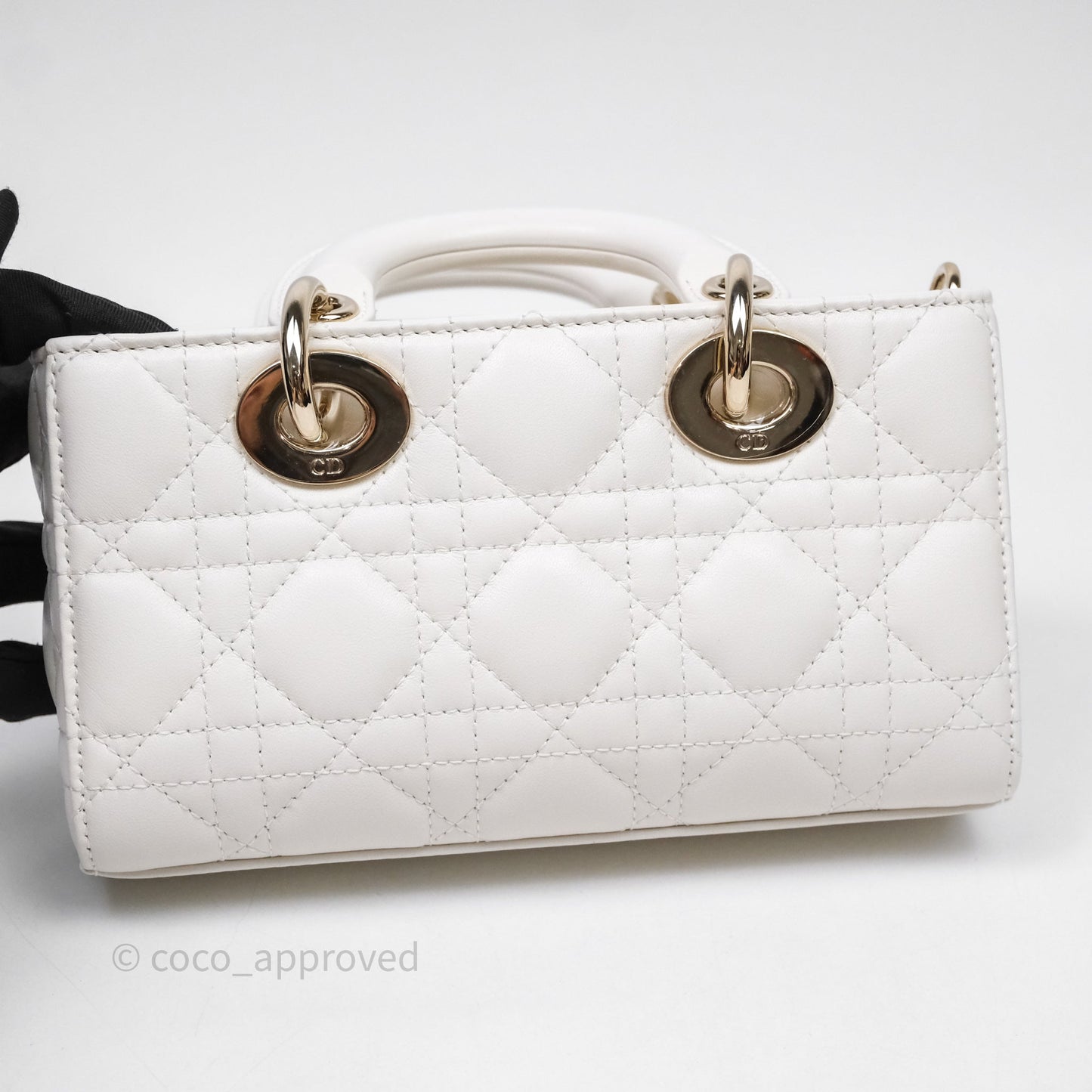 Christian Dior Mini Lady D-Joy White Light Gold Hardware