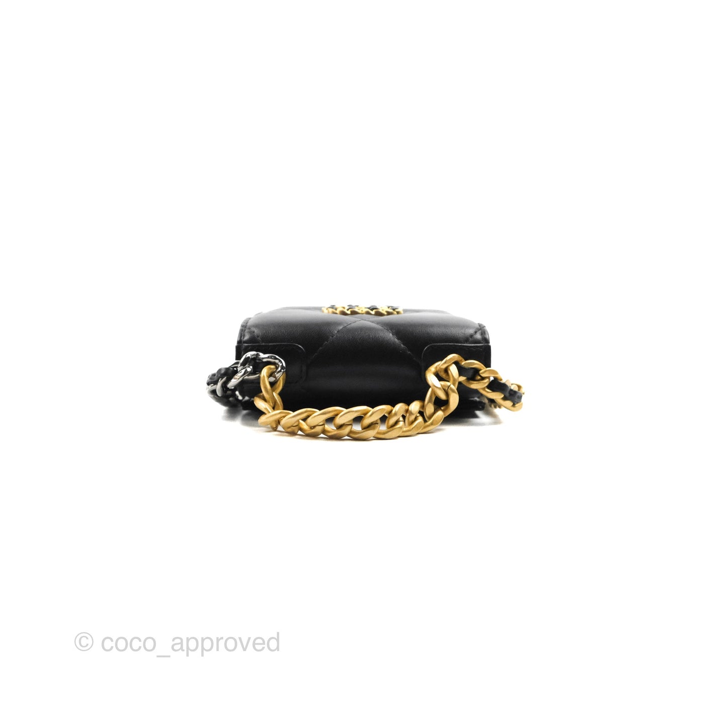 Chanel 19 Phone Holder Black Mixed Hardware