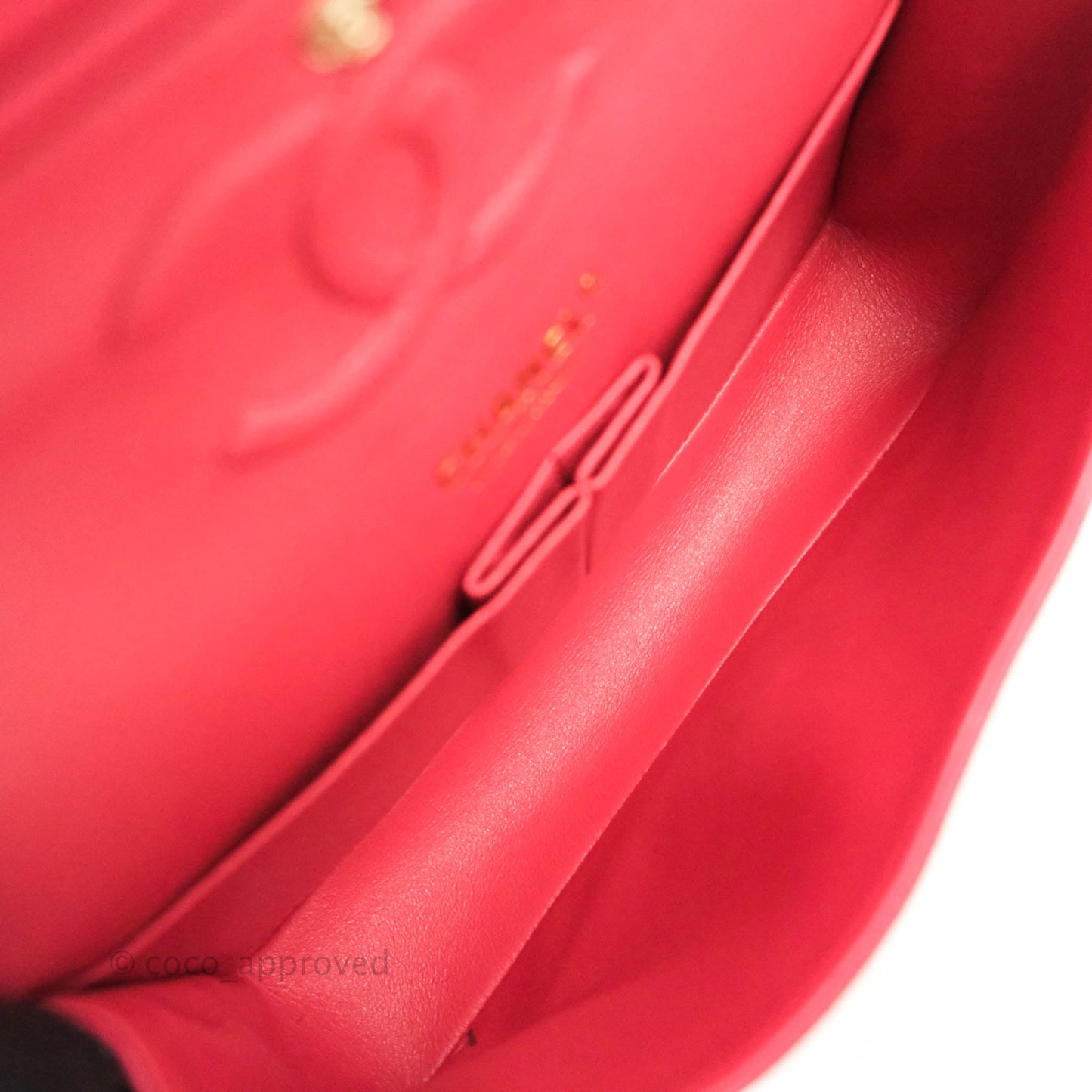 Chanel Classic M/L Medium Double Flap Dark Pink Caviar Gold Hardware