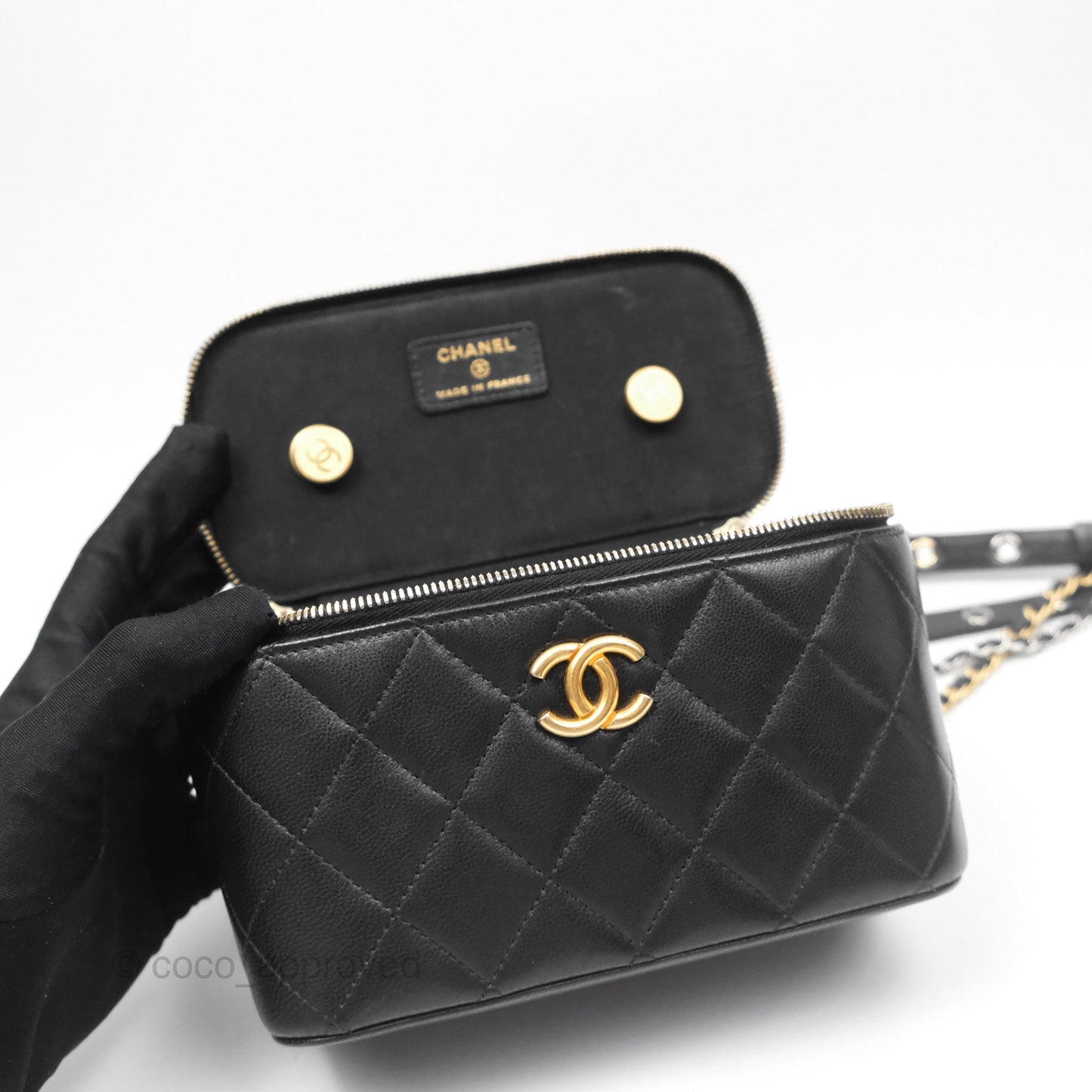 Chanel Vanity With Chain Black Goatskin Mixed Hardware