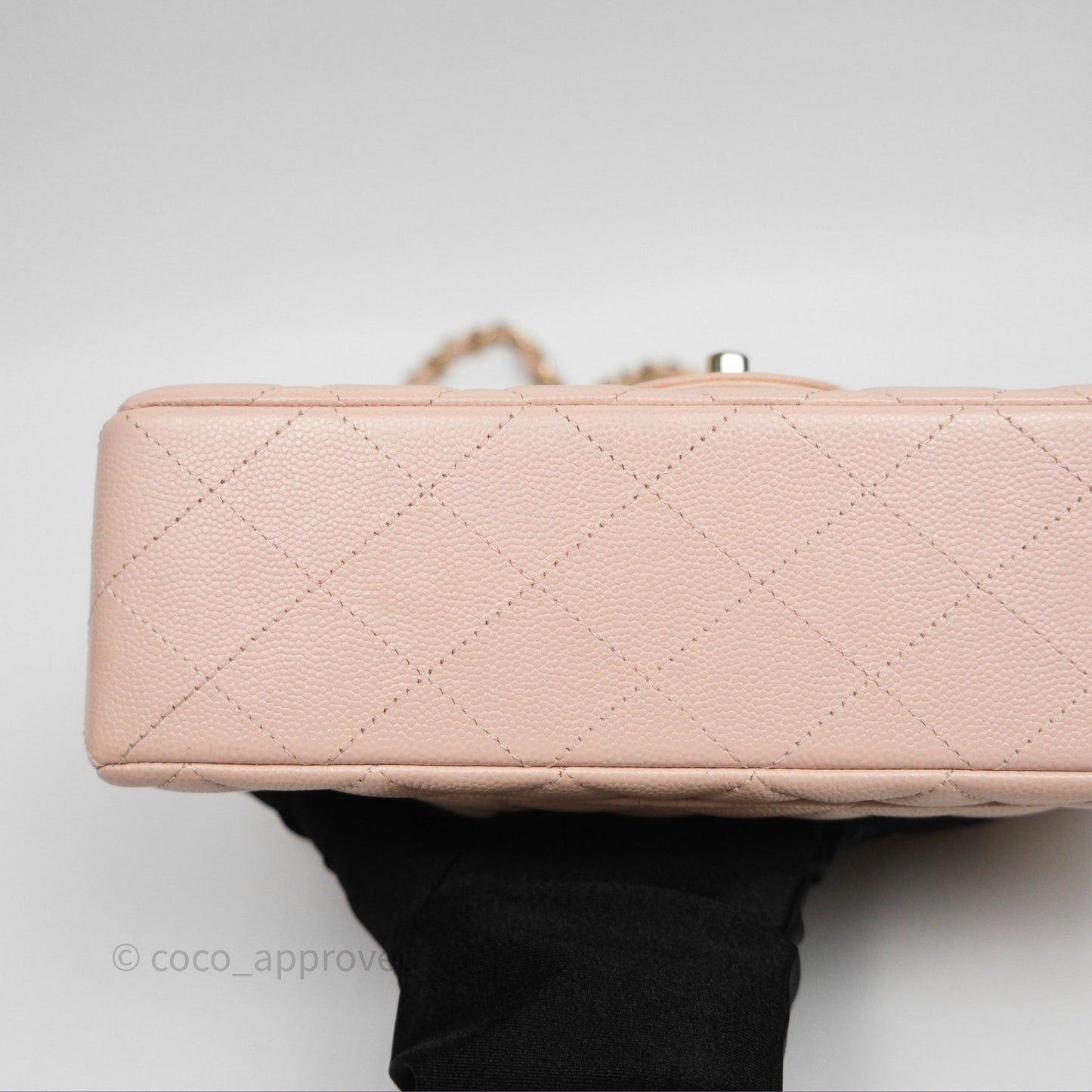 Chanel Small Classic Flap Quilted Rose Clair Caviar Gold Hardware