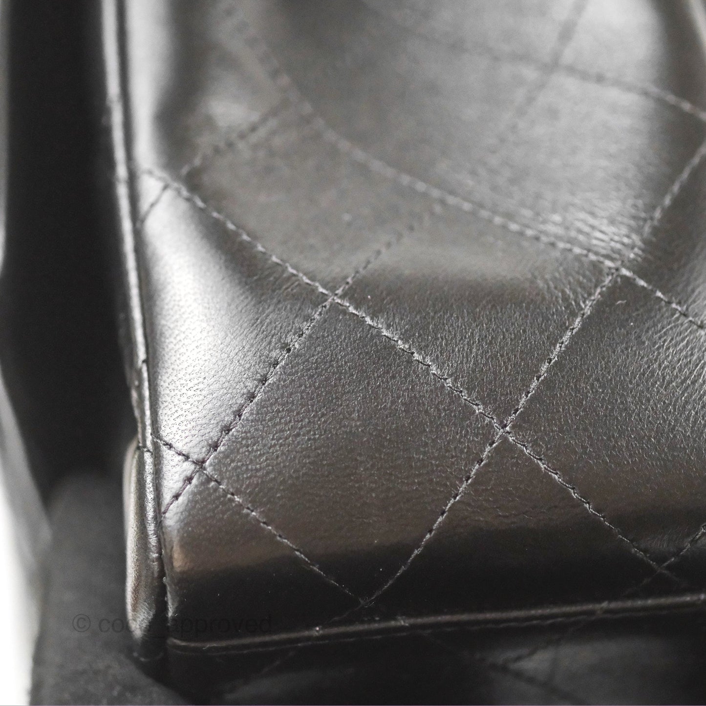 Chanel Quilted Maxi Double Flap Black Lambskin Silver Hardware