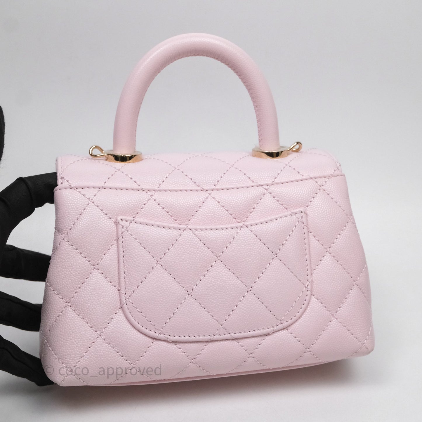 Chanel Mini Coco Handle Light Pink Caviar Gold Hardware