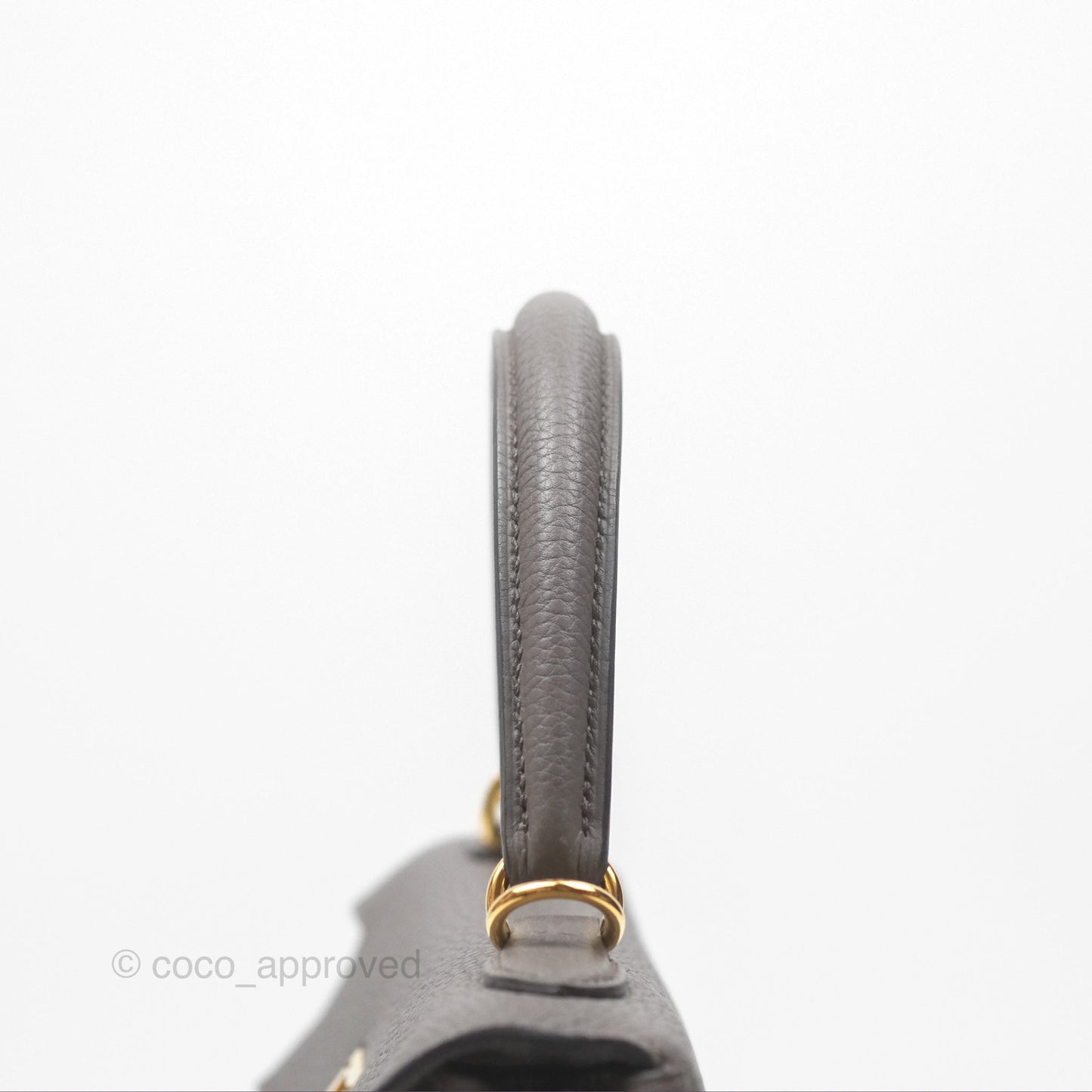 Hermès Retourne Kelly 25 Gris Etain 8F Togo Gold Hardware