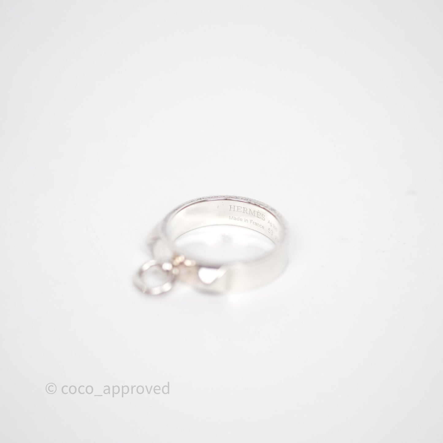 Hermes Collier de Chien Ring PM Sterling Silver Size 53