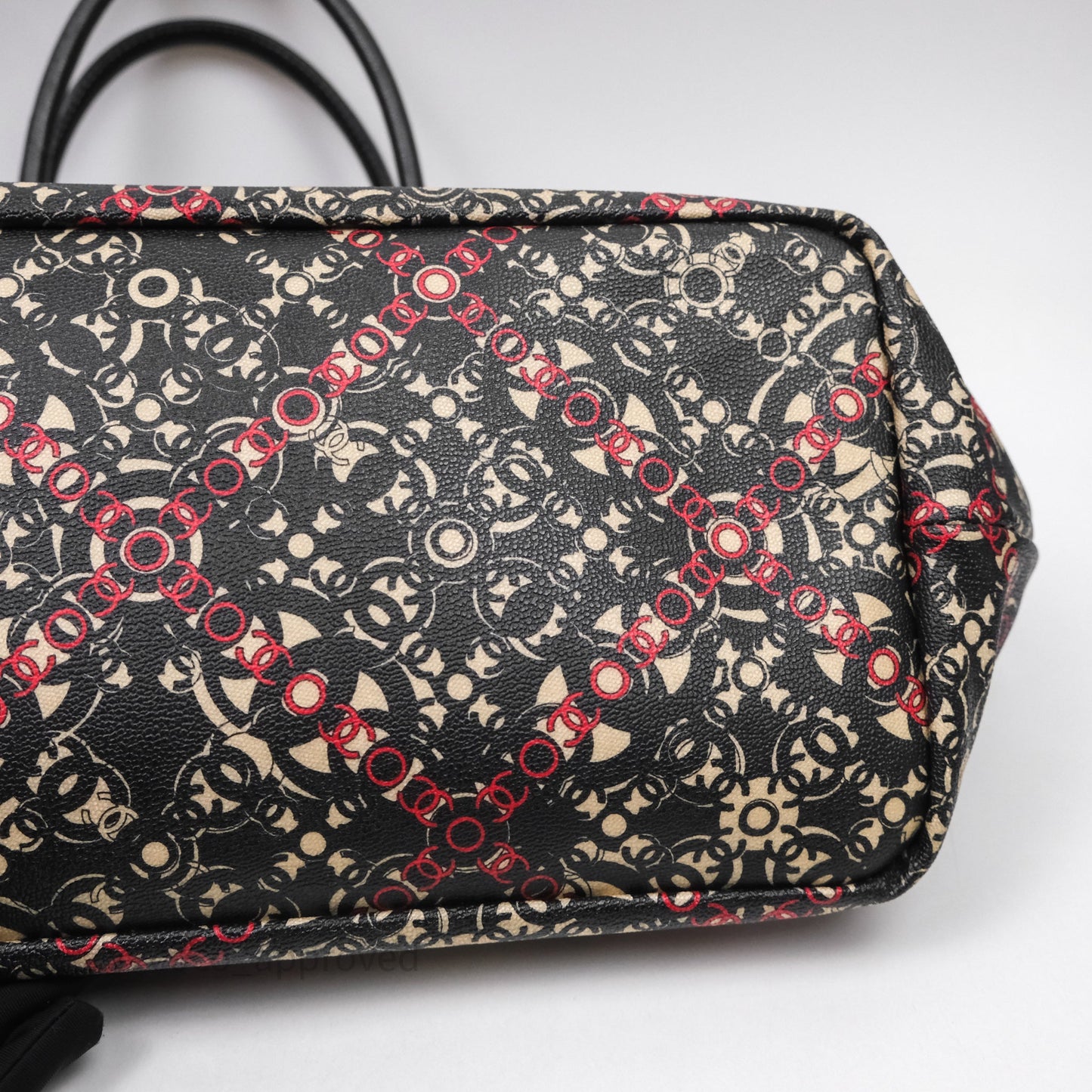 Chanel CC Print Logo Tote Bag Black