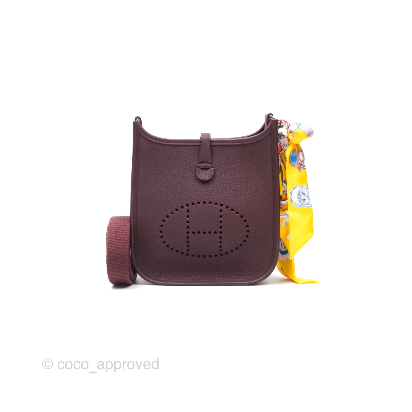 Hermès Mini Evelyne 16 Bordeaux 57 Taurillon Maurice Palladium Hardware