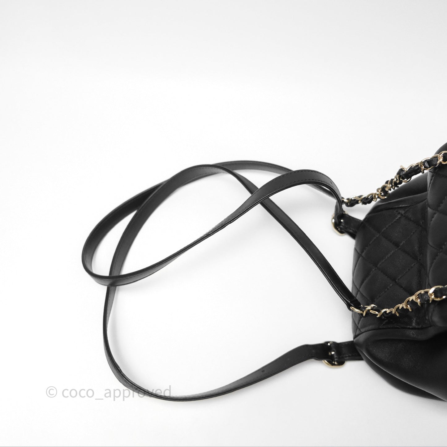 Chanel Small Duma Drawstring Backpack Black Lambskin Gold Hardware