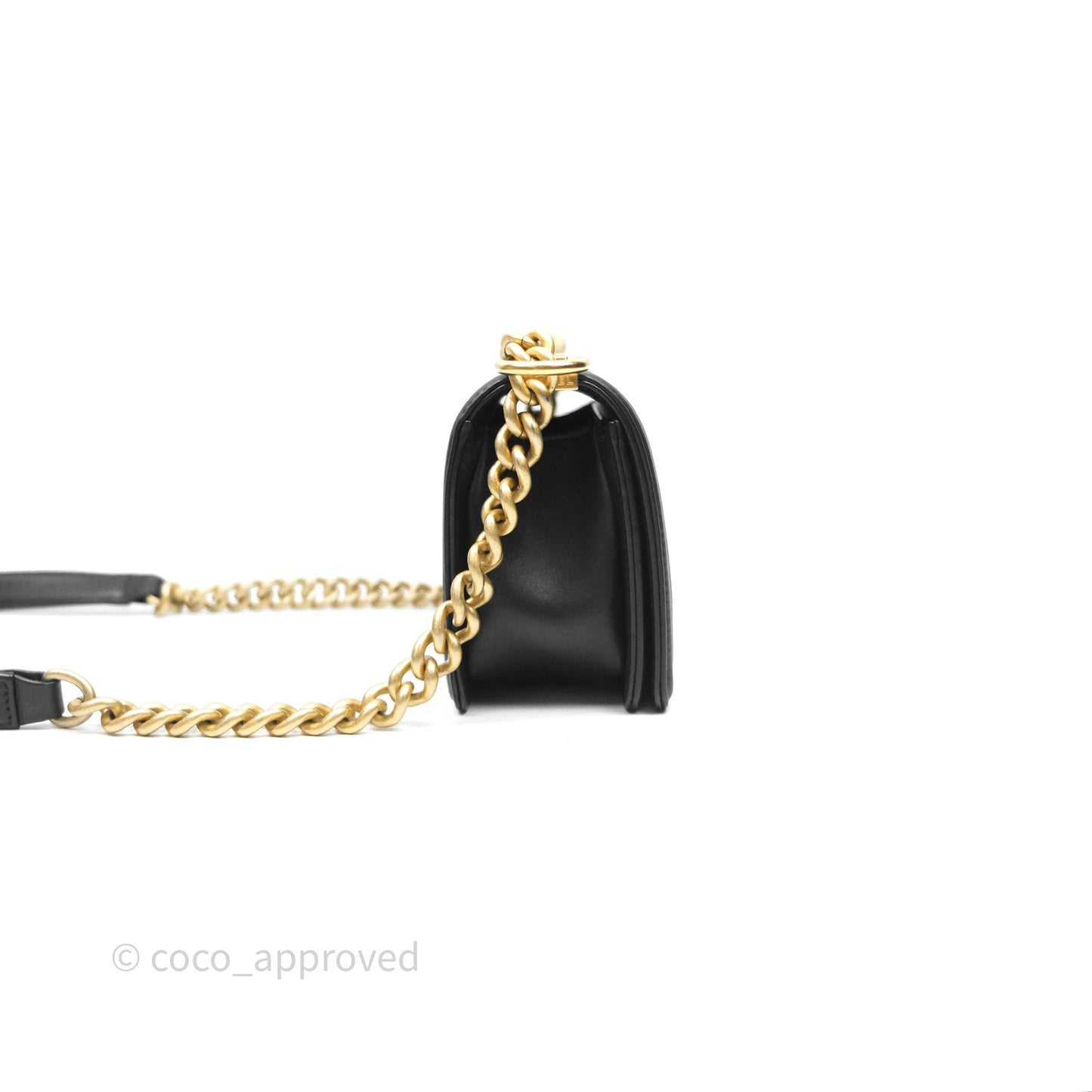 Chanel Small Boy Black Lambskin Aged Gold Hardware