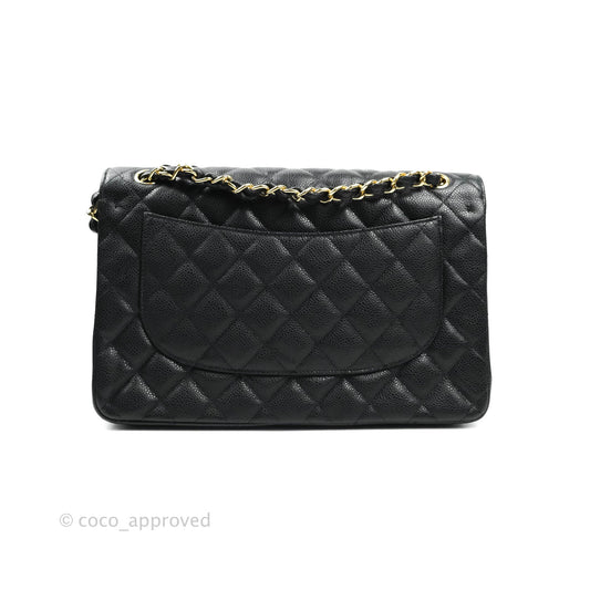 Chanel Jumbo Double Flap Black Caviar Gold Hardware⁣⁣