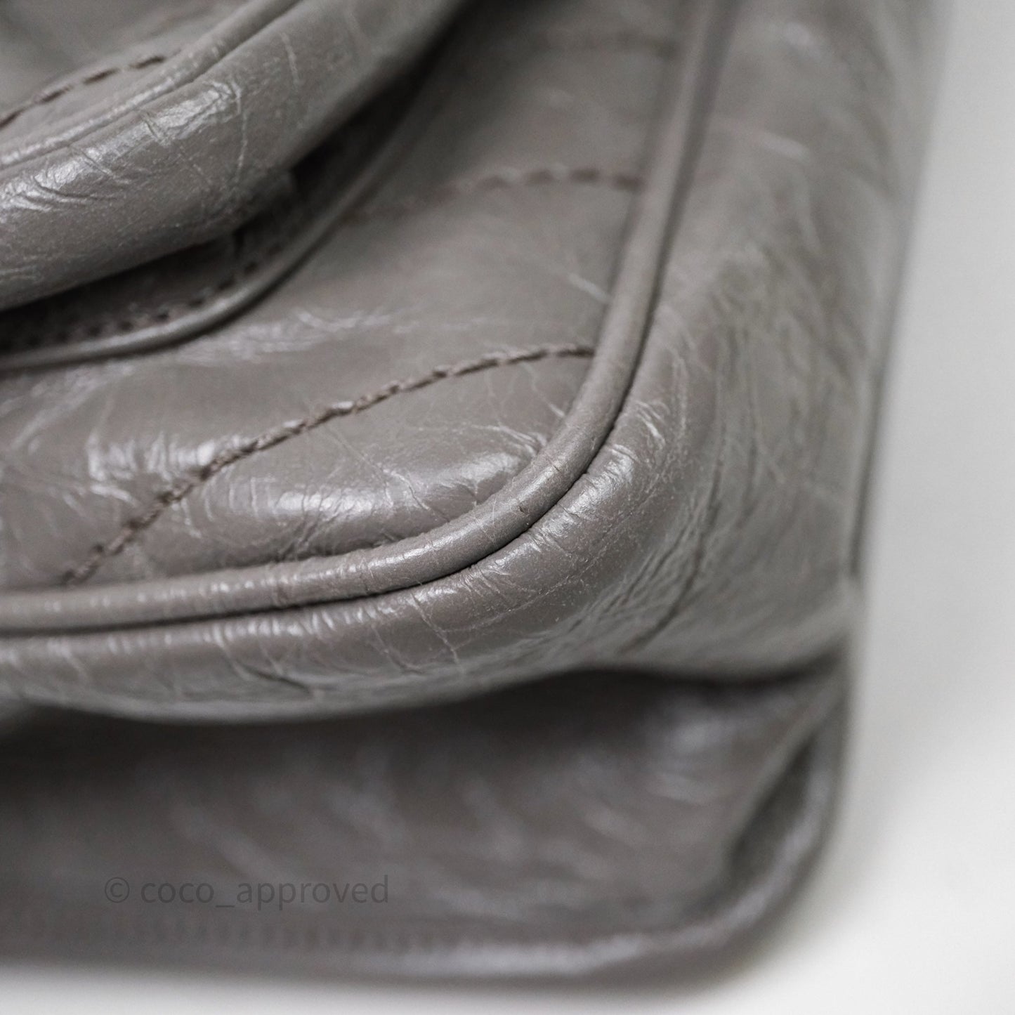 Saint Laurent Medium Niki Chain Bag Crinkled Calfskin Grey