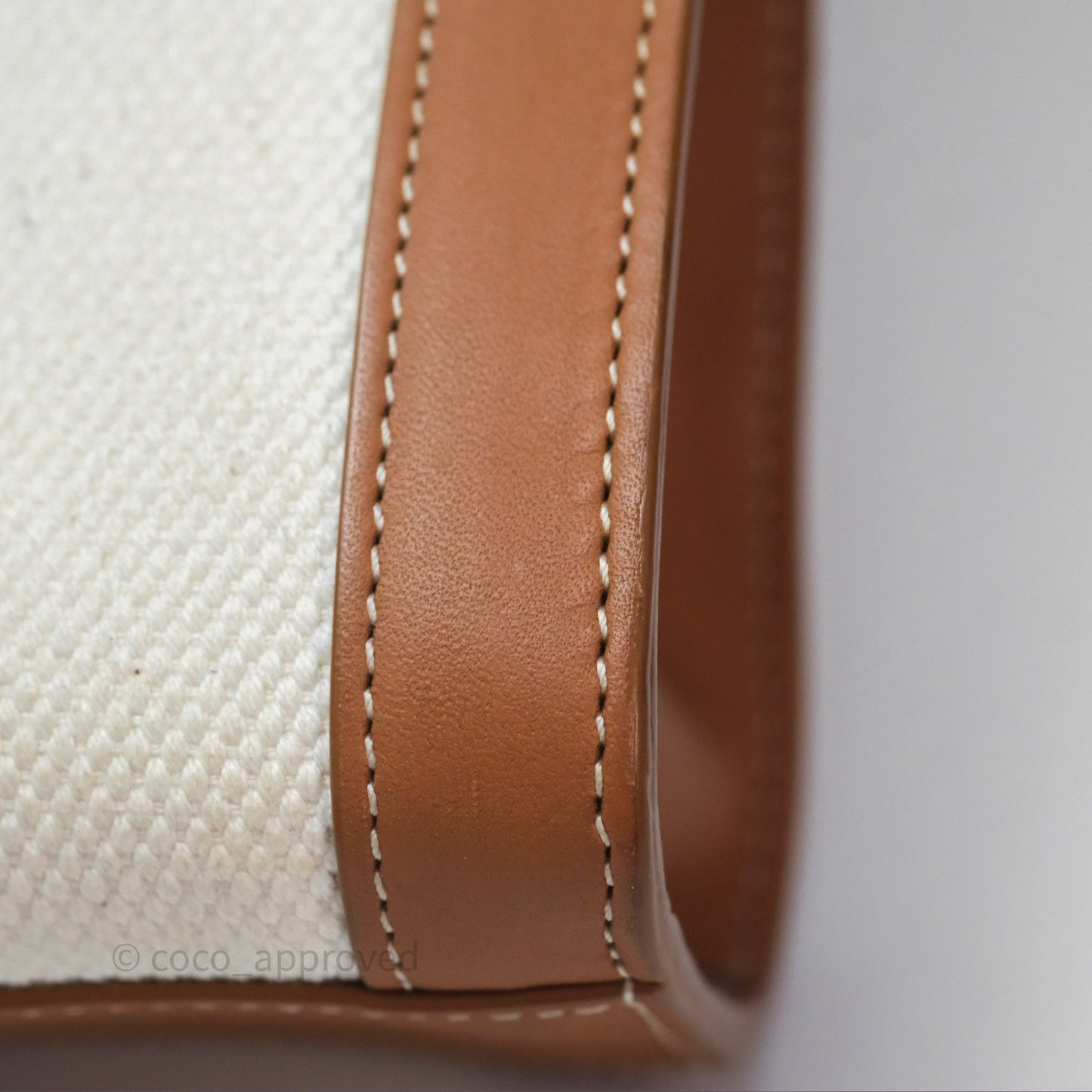 Celine Small Vertical Cabas Tote With Celine Print Natural/ Tan