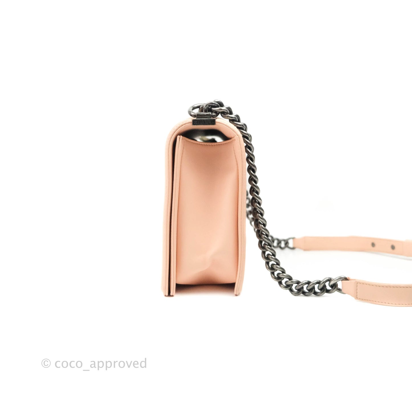 Chanel Boy New Medium Quilted Pink Calfskin Ruthenium Hardware