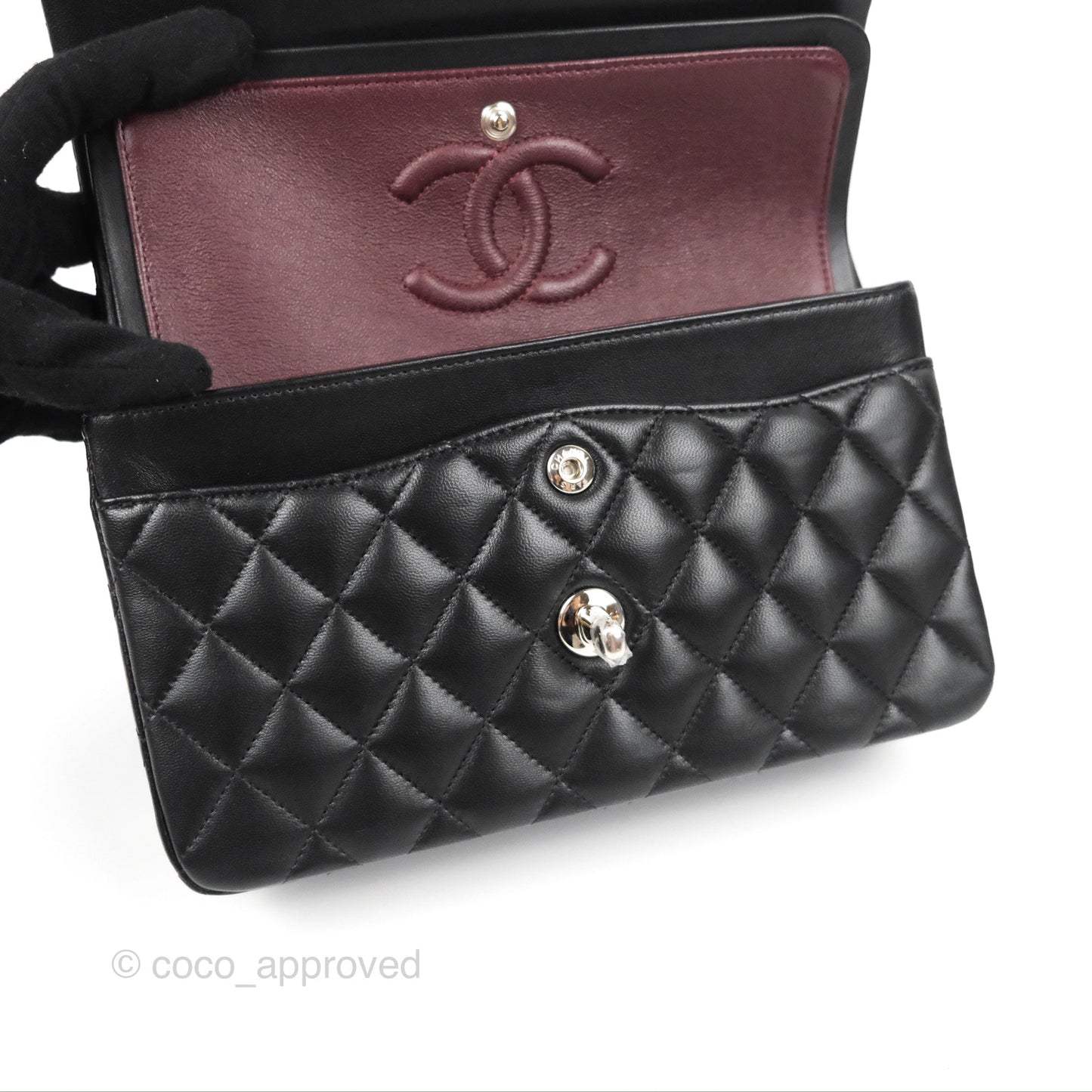 Chanel Small Classic Quilted Flap Black Lambskin Silver Hardware