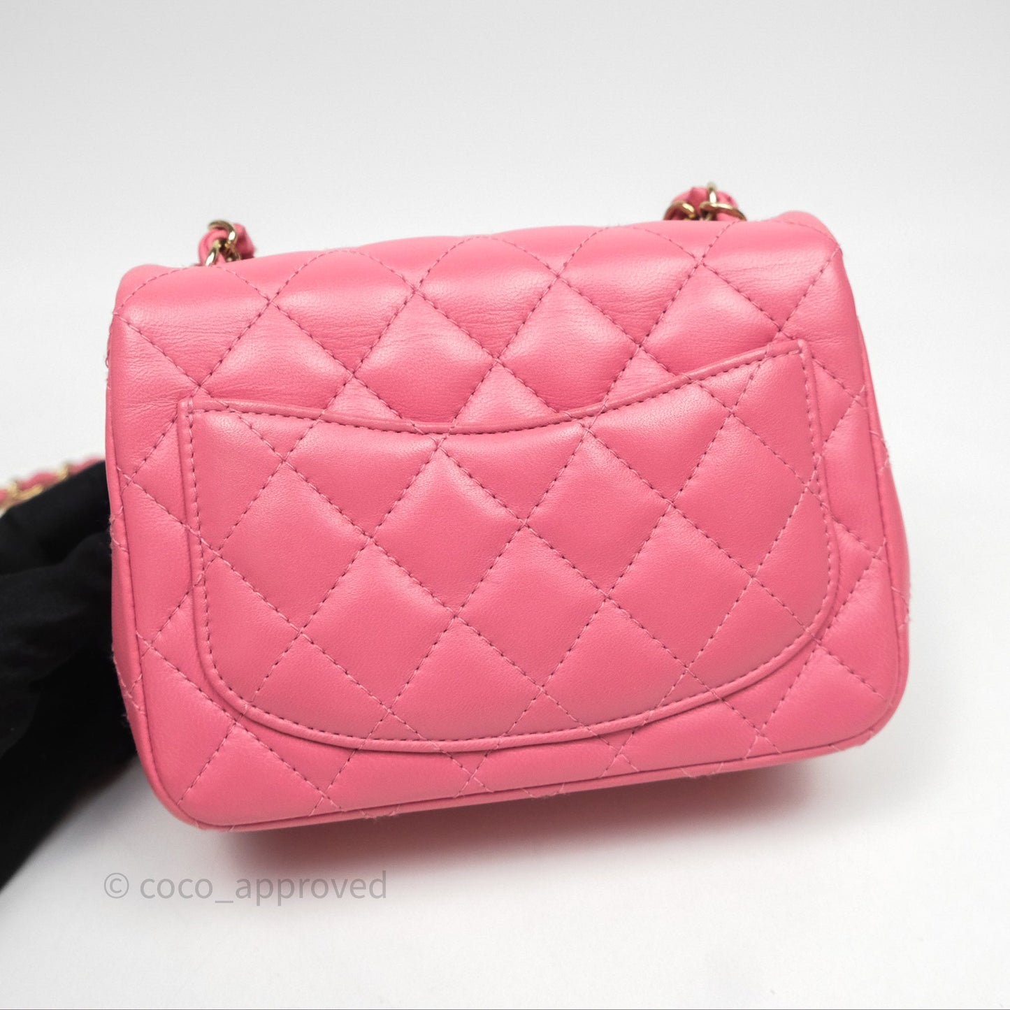 Chanel Mini Square Flap Quilted Pink Lambskin Gold Hardware