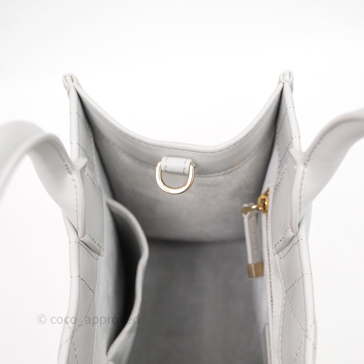 Christian Dior Small Dior Book Tote Cloud Gray Macrocannage Calfskin