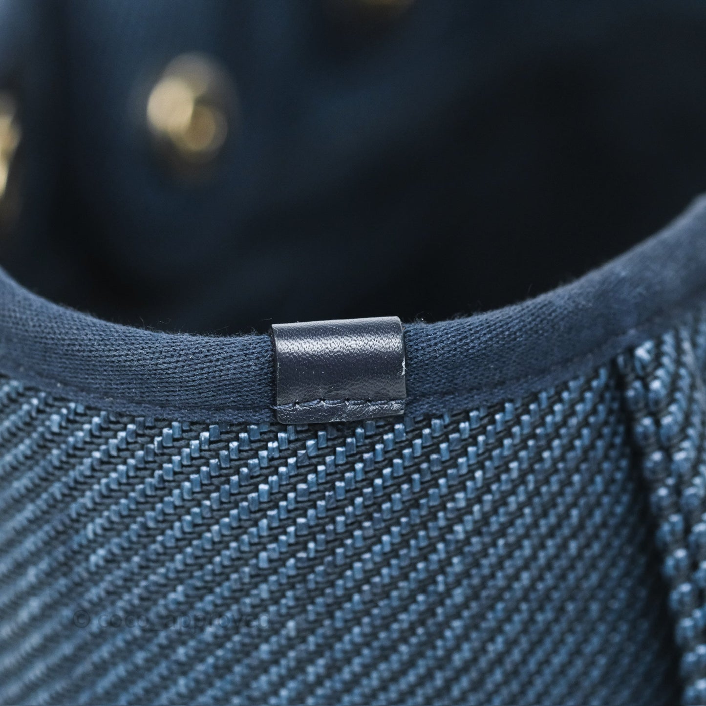 Chanel Medium Deauville Tote Navy Raffia Gold Hardware
