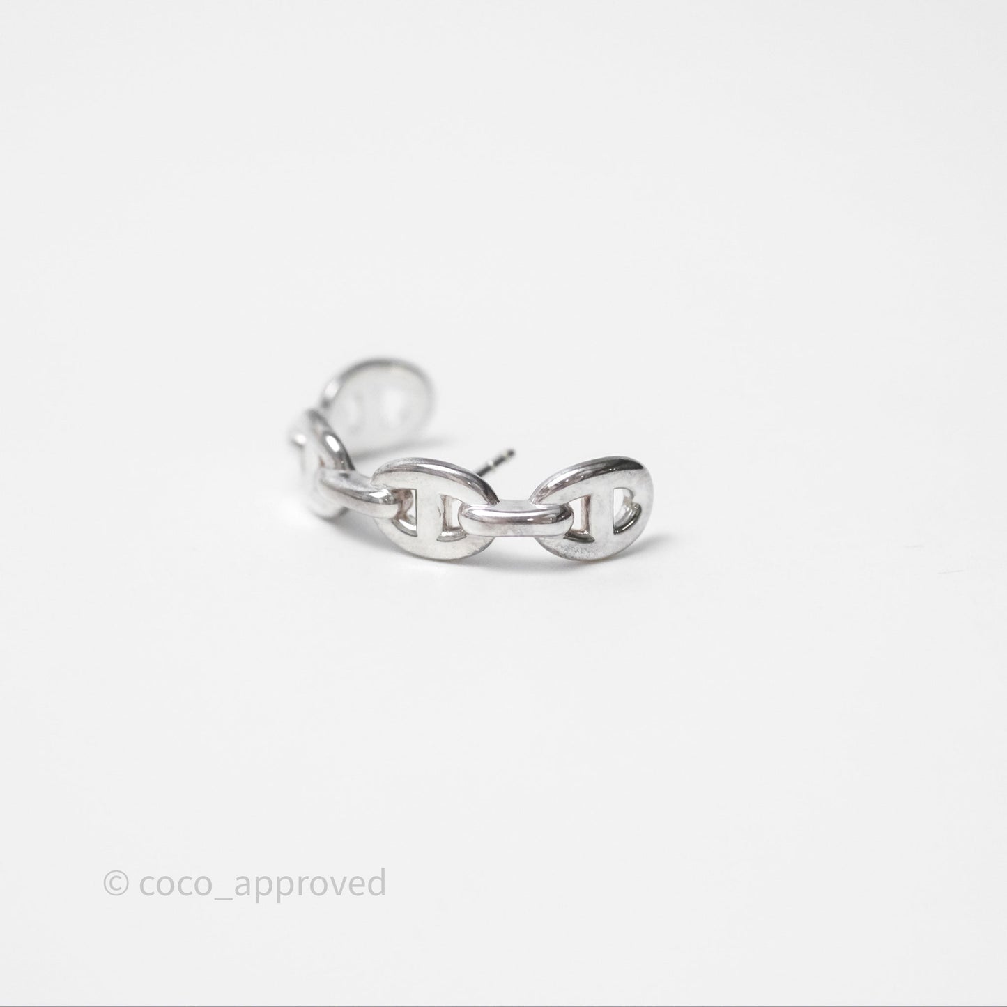 Hermès Chaine d'Ancre Enchainee Single Ear Climber Earrings Silver 925