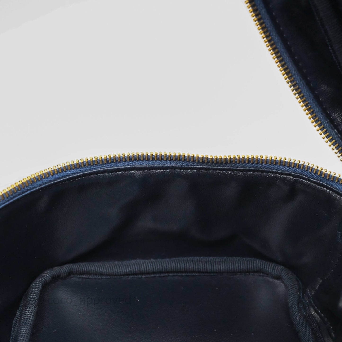 Chanel Vintage Vanity Case Denim Aged Gold Hardware