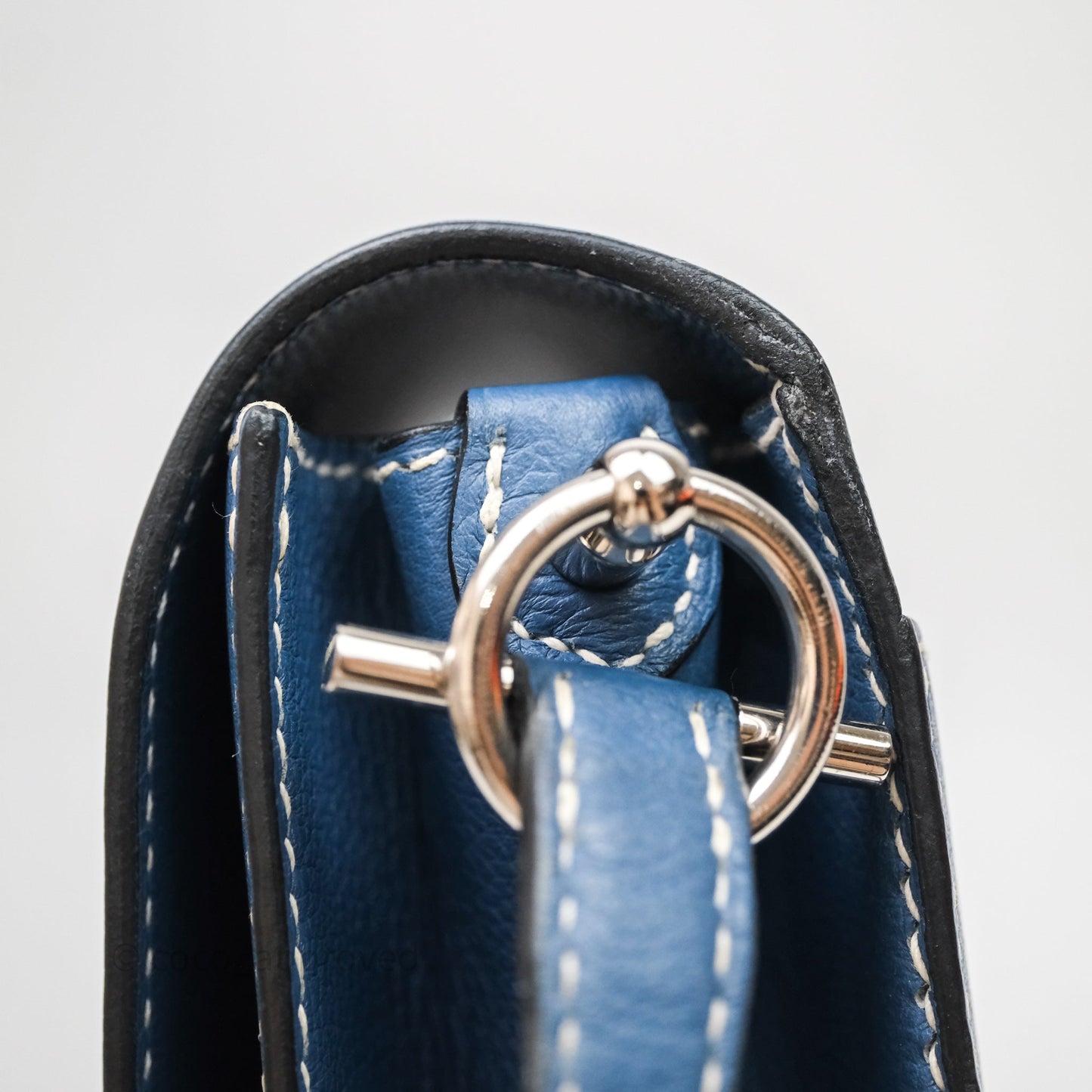 Hermès Roulis 23 Blue Evercolor Palladium Hardware