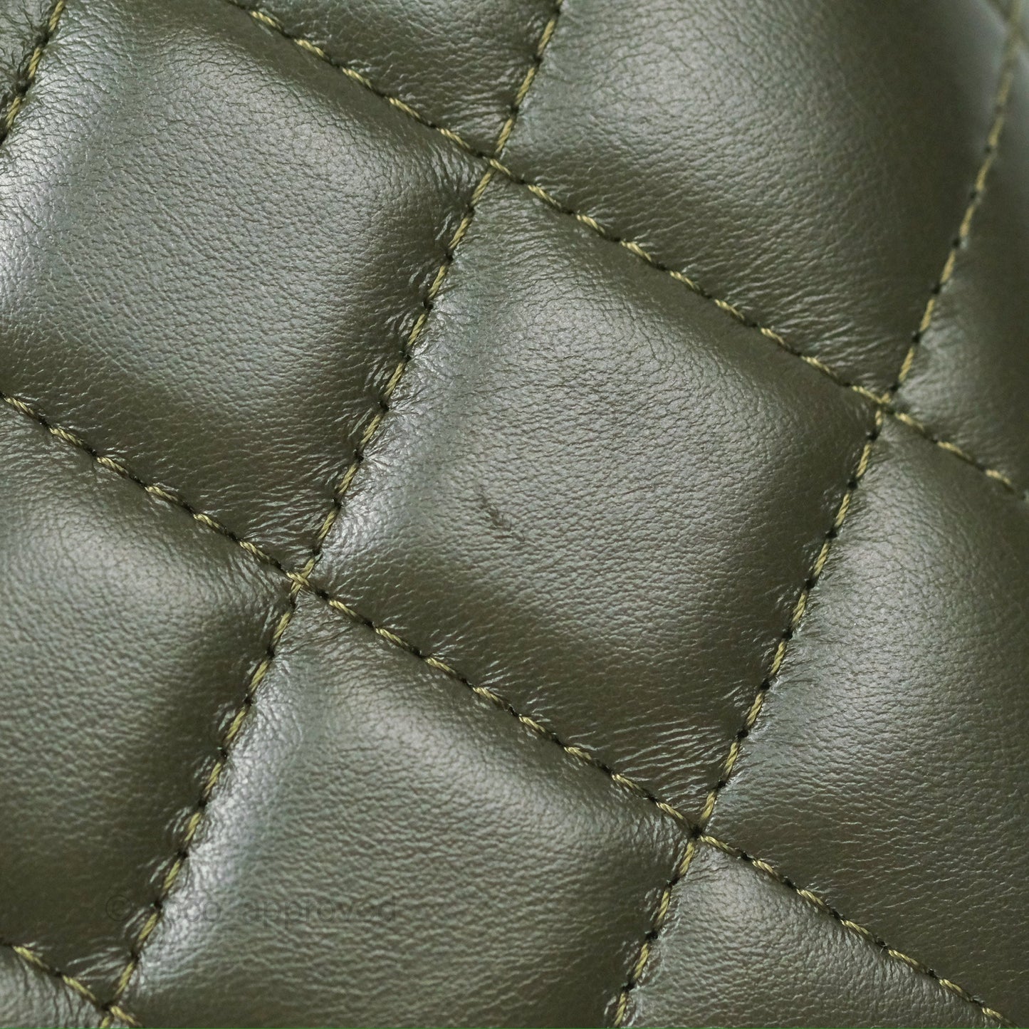 Chanel All Slide Vanity with Adjustable Chain Dark Olive Green Lambskin Aged Gold Hardware